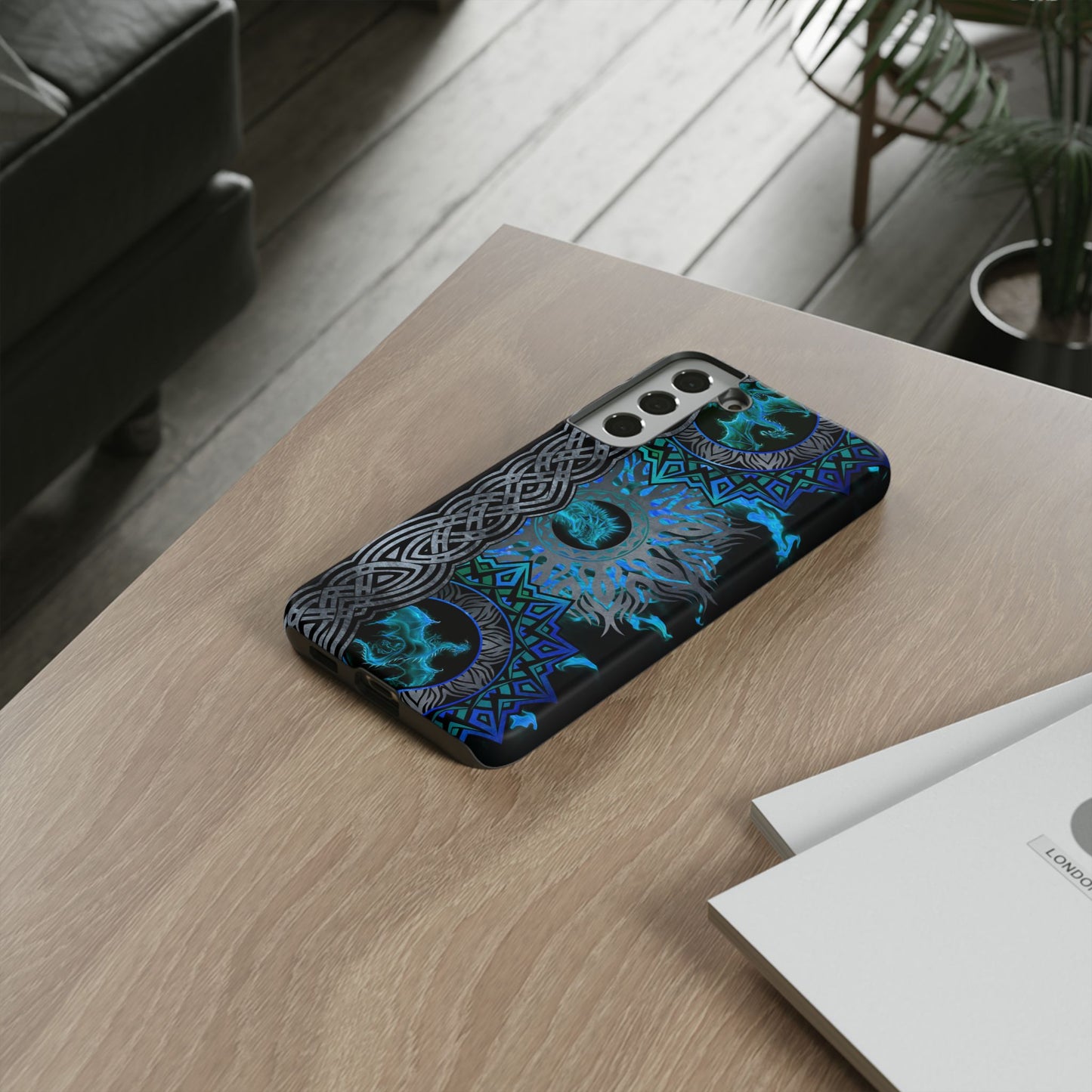 Samsung Galaxy S22 - Tough Case-Phone Case:  Dragons [Blue Fury]