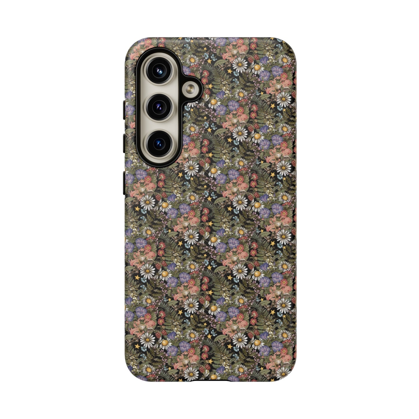 Samsung Galaxy Series Tough Case-Phone Case:  The Sun, The Moon, And The Stars [Celestial Flowers]