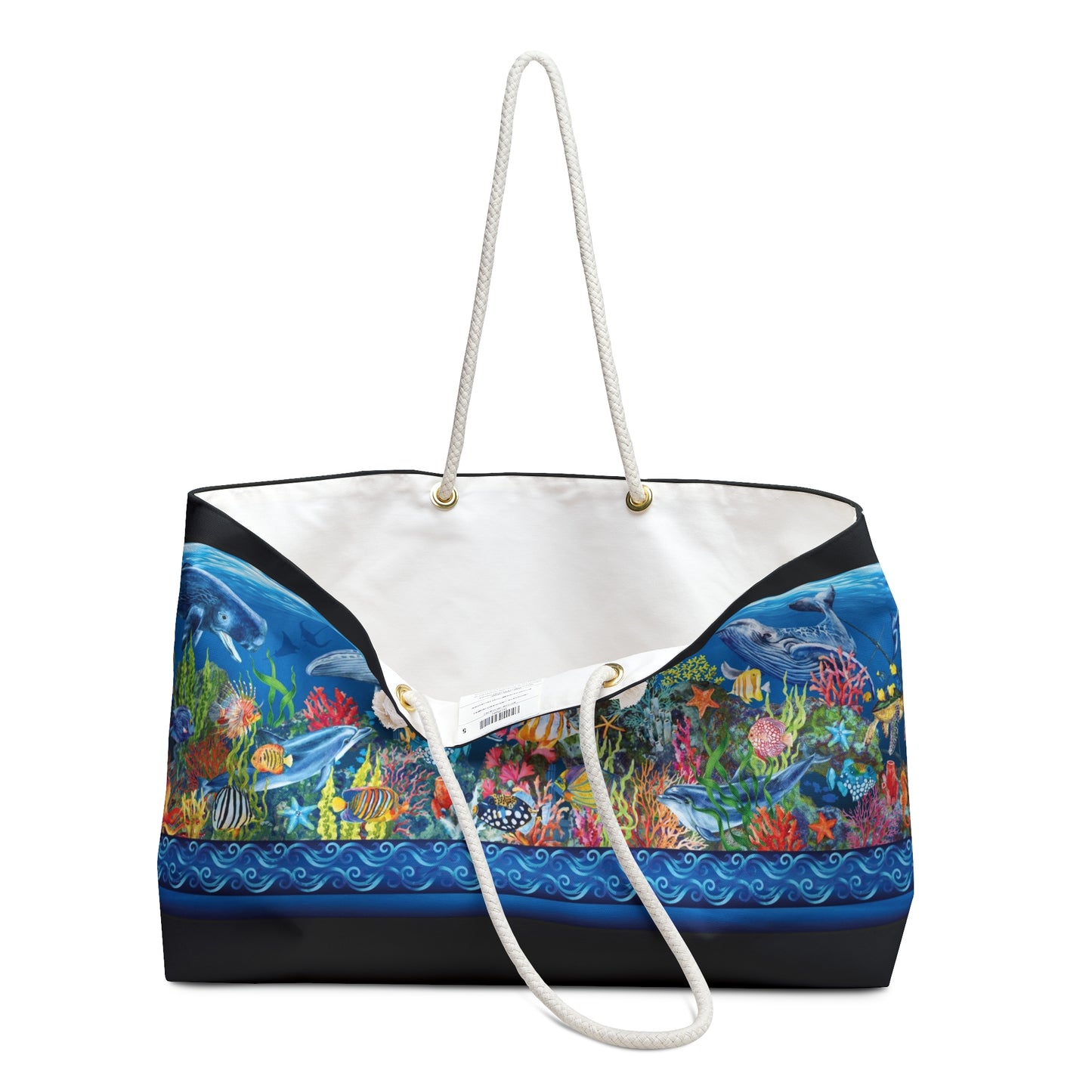 Weekender Tote Bag (Large):  Calypso [Sea Life-Border]
