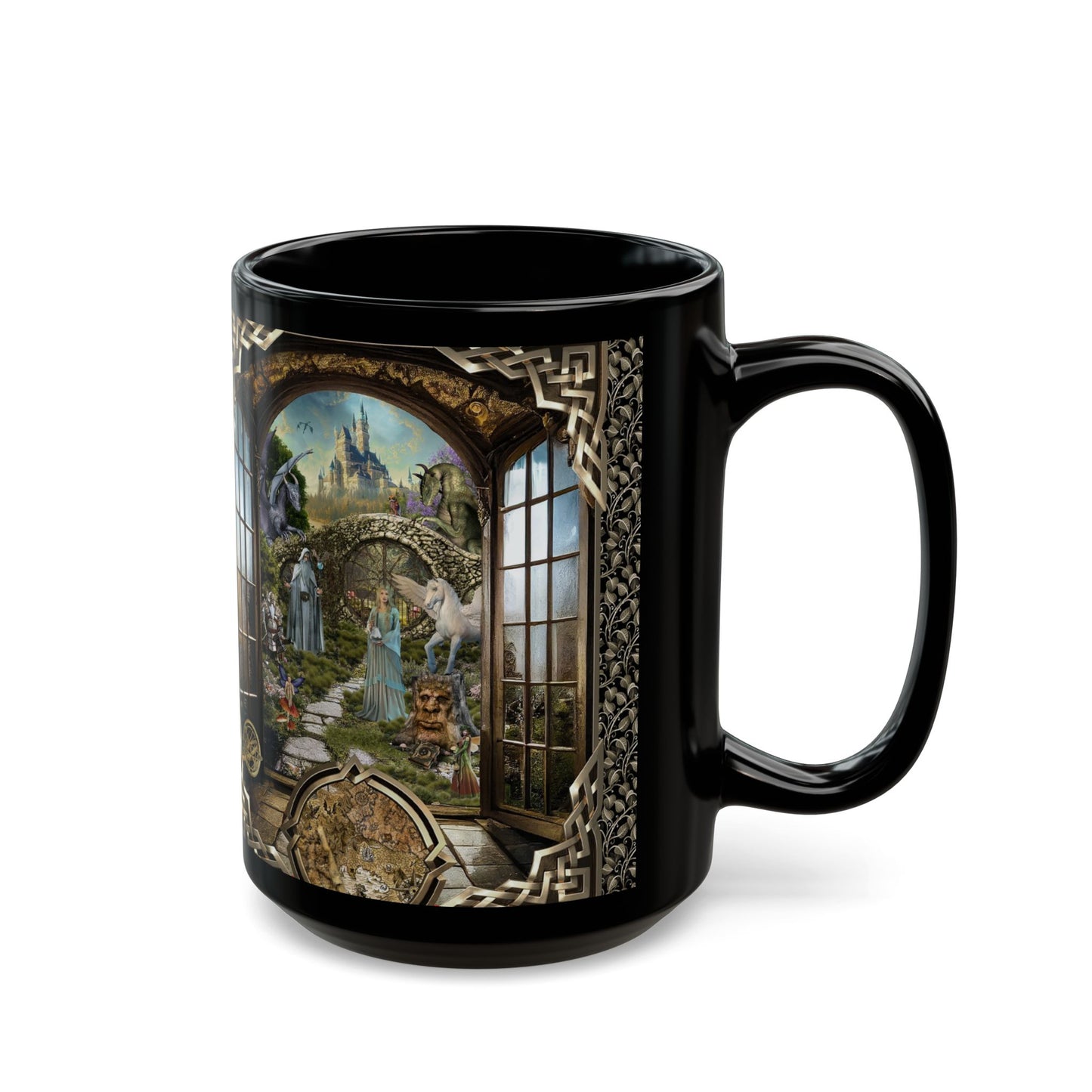 Black Mug-15oz:  "Journey" Panel