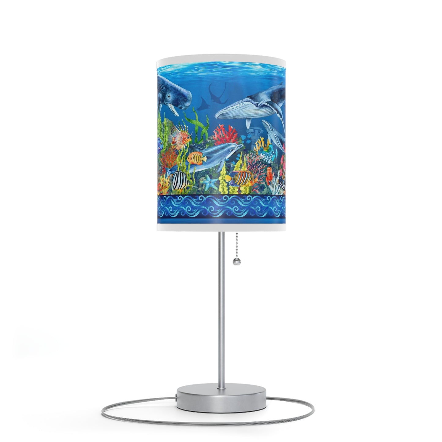 Table Lamp: Silver W/Black/Whitte/Grey Trim; The Sun, The Moon, and The Stars [Sun Panel]