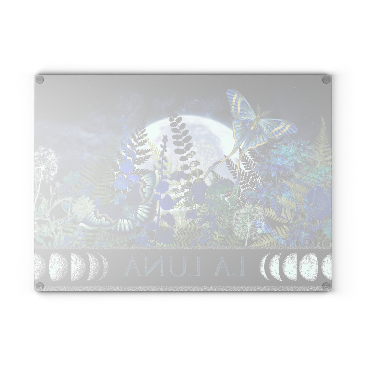 Glass Cutting Board (11"x15"):  La Luna [Border]