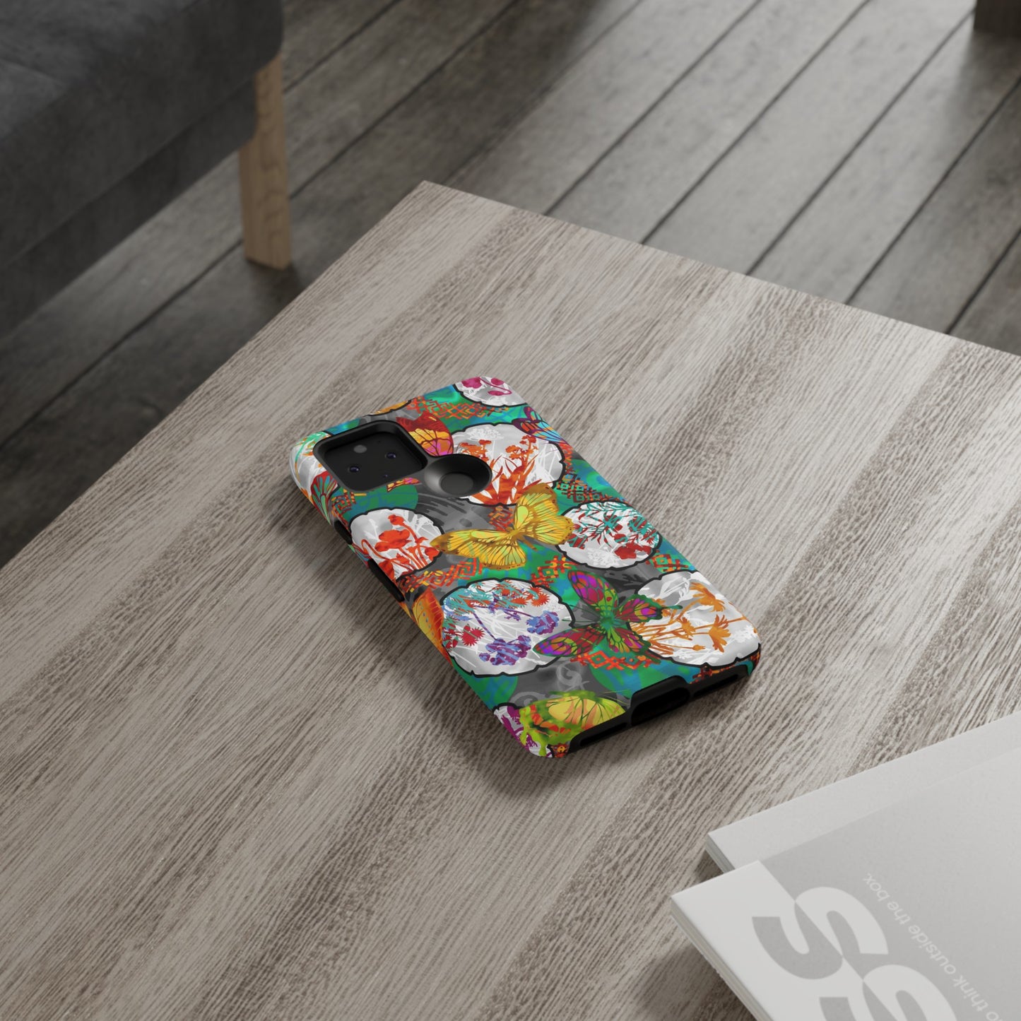 Android Google Pixel (Series) Tough Case-Phone Case:  Dreamscapes [Green Butterflies]