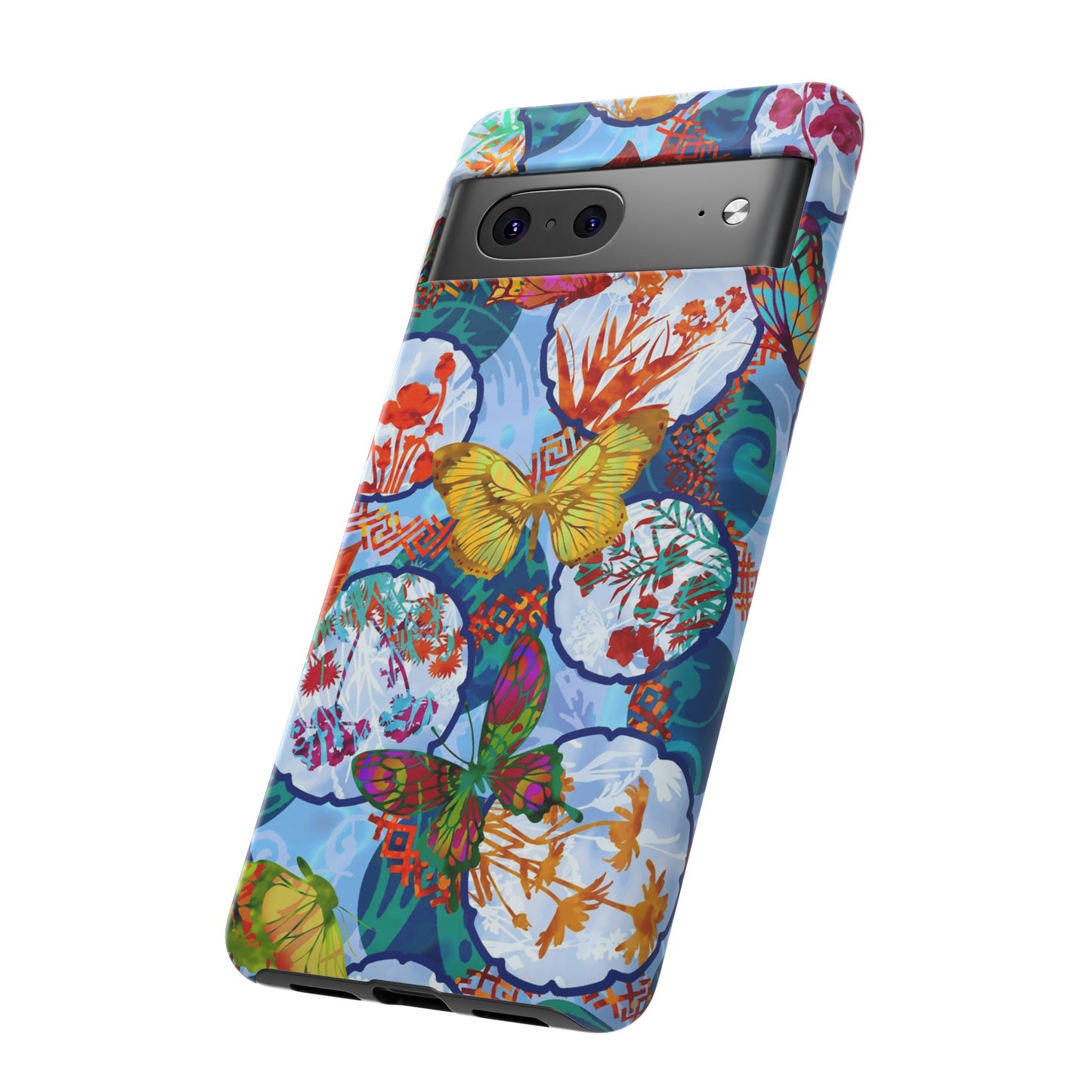 Android Google Pixel (Series) Tough Case-Phone Case:  Dreamscapes [Light Blue Butterflies]