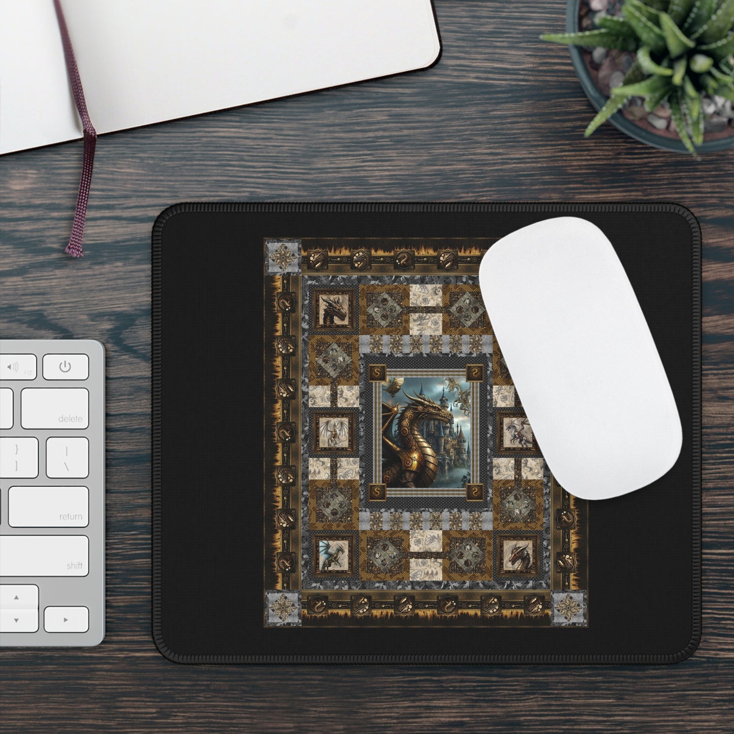 Mouse Pad-Gaming;  9x7:  Steampunk Dragon [Quilt Pattern]