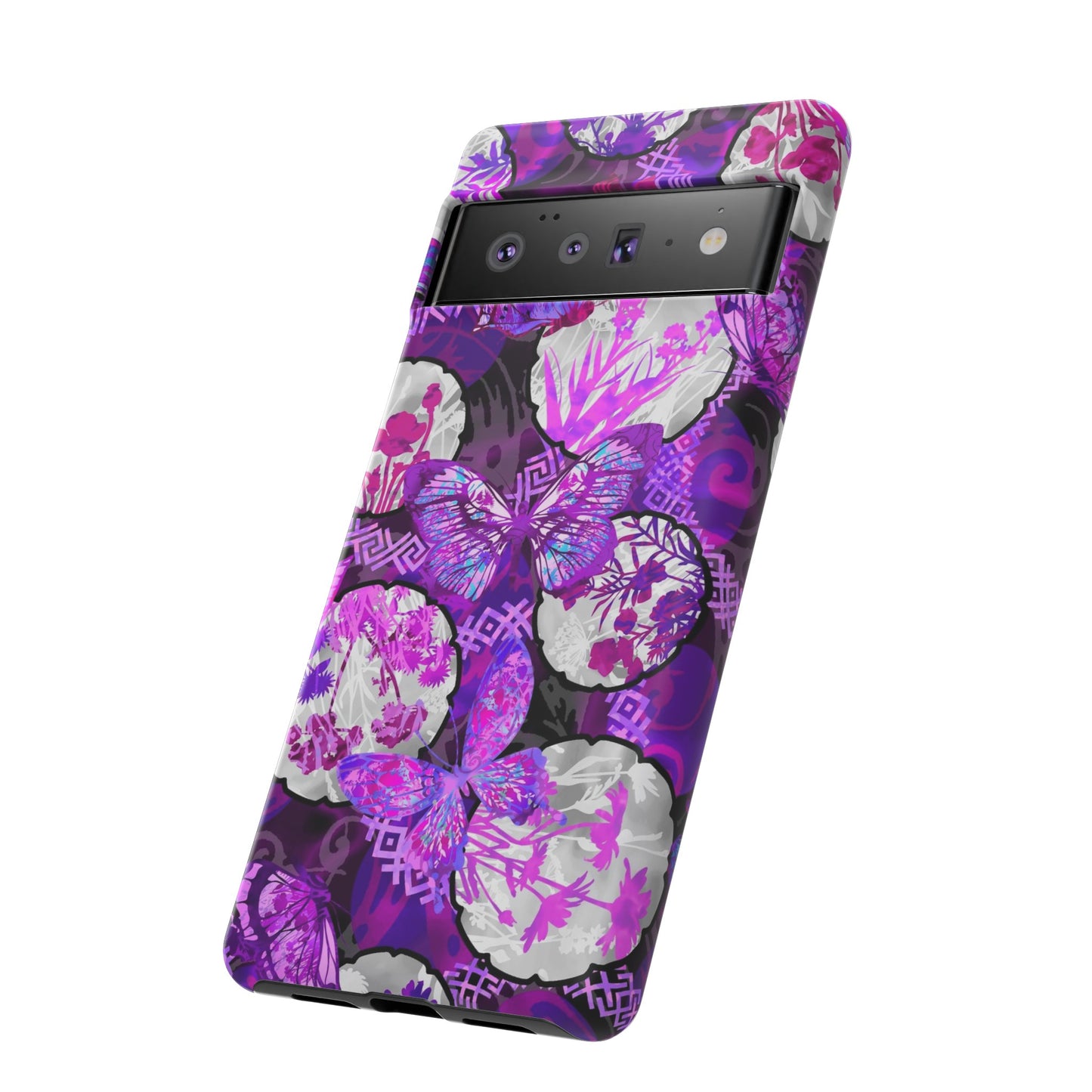Google Pixel Tough Case-Phone Case: Dreamscapes [Bright Purple Butterflies]