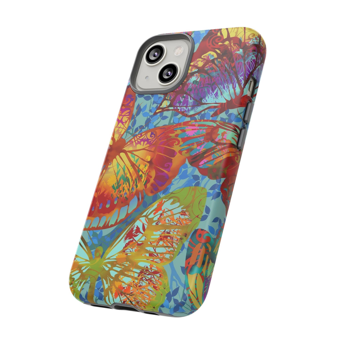 Apple I-Phone 14 (Series)-Tough Case-Phone Case:  Dreamscapes [Light Blue Butterflies]