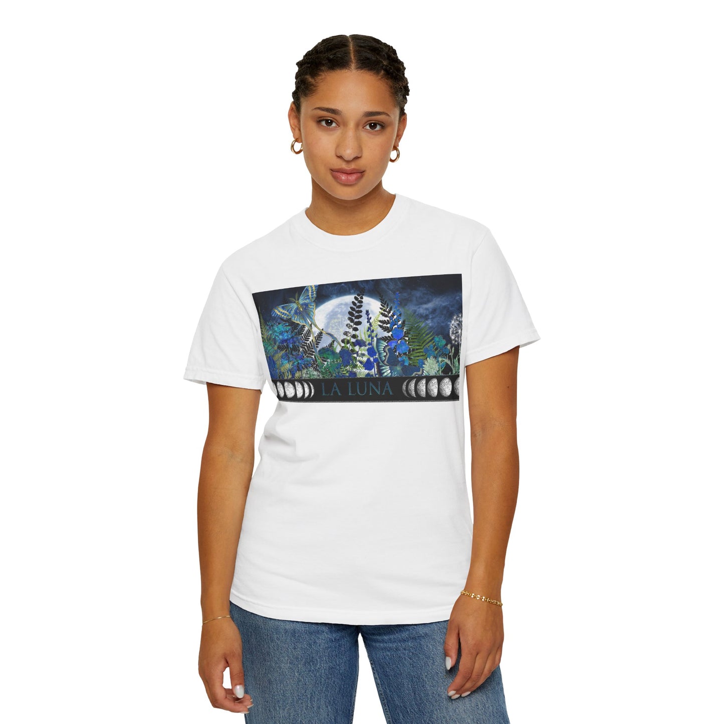 Unisex Heavy Cotton Tee:  "La Luna" [Banner/Panel]