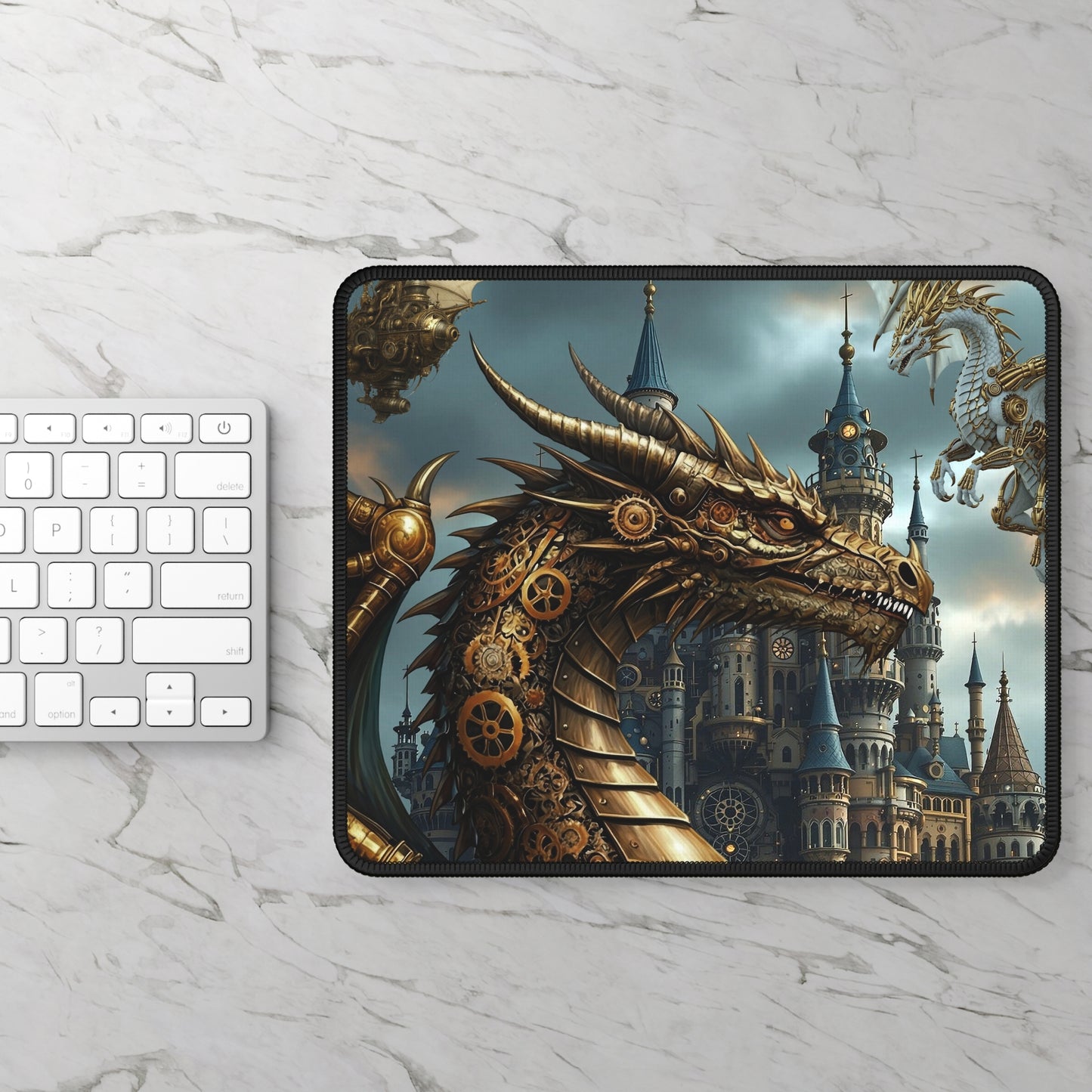 Mouse Pad-Gaming;  9x7:  Stampunk Dragons [Dagon Head]