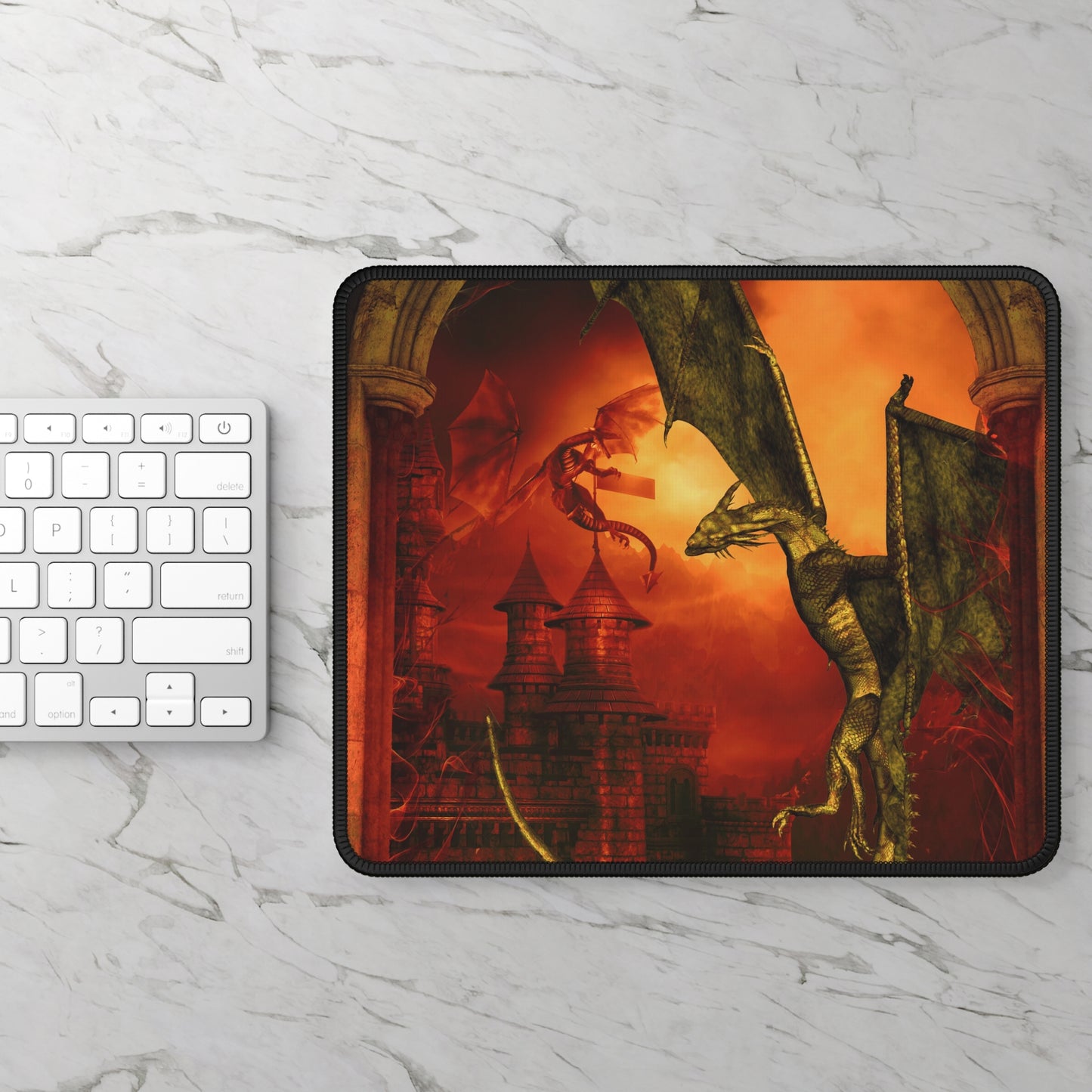Mouse Pad-Gaming;  9x7:  Dragon [Red Fury Panel Panel]