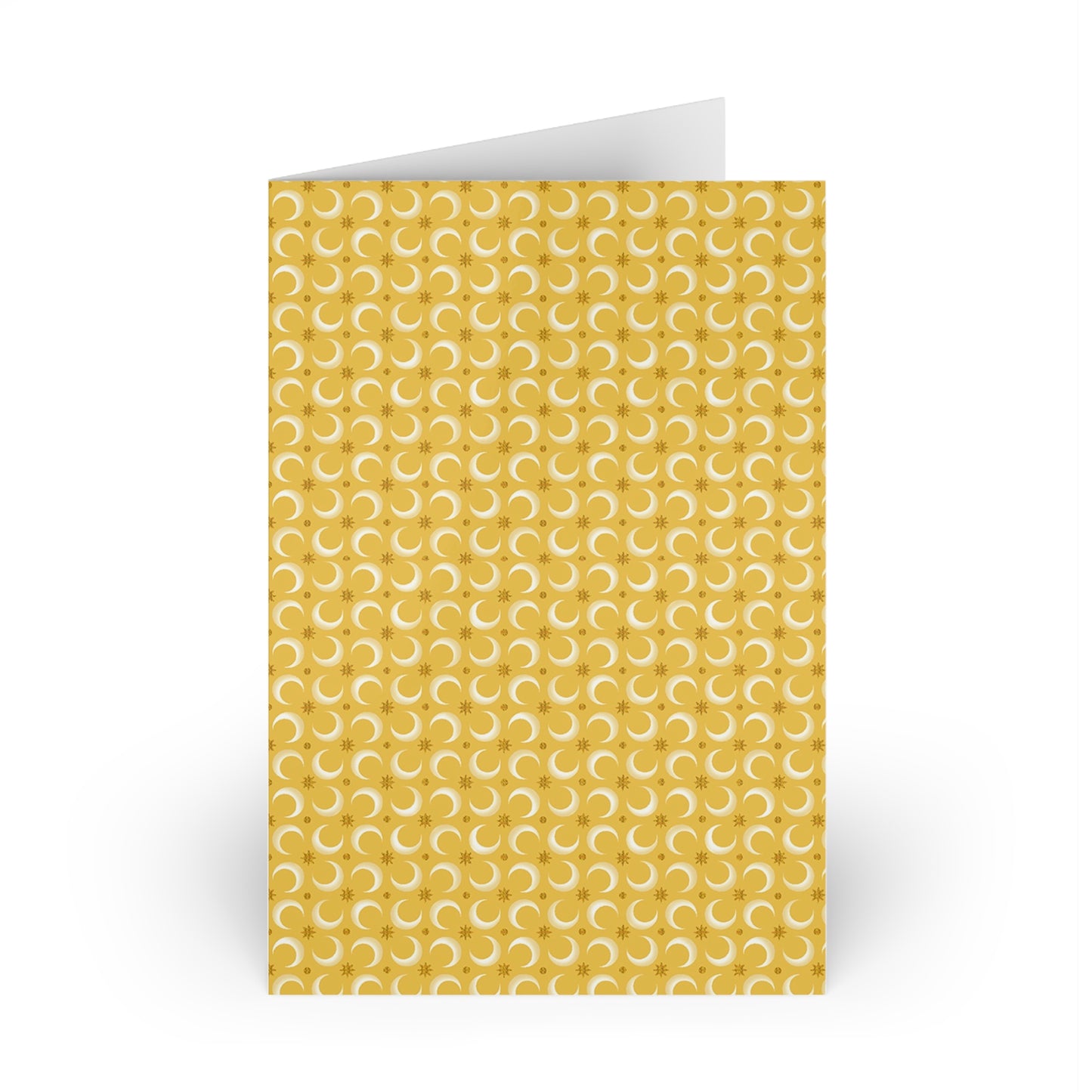 NOTE CARDS:  CELESTIAL [Moons and Stars - White/Yellow]