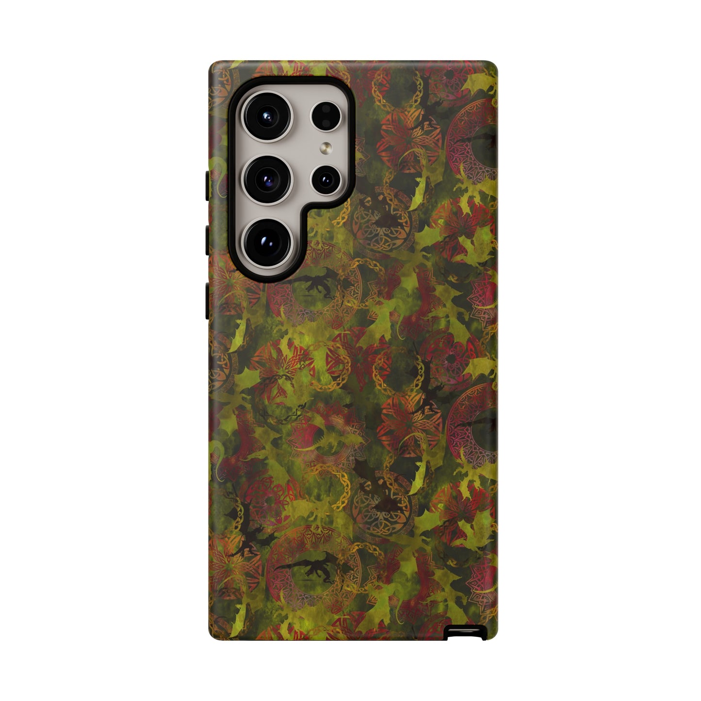 Samsung Galaxy Series Tough Case-Phone Case: Dragons [Green Panel]