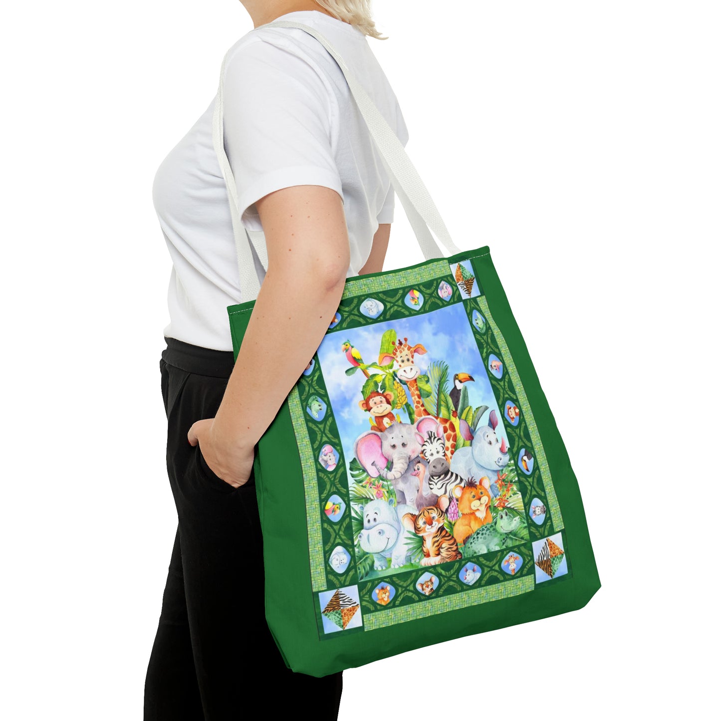 Tote Bag:  large-18x18;  "Jungle Friends" [Panel]