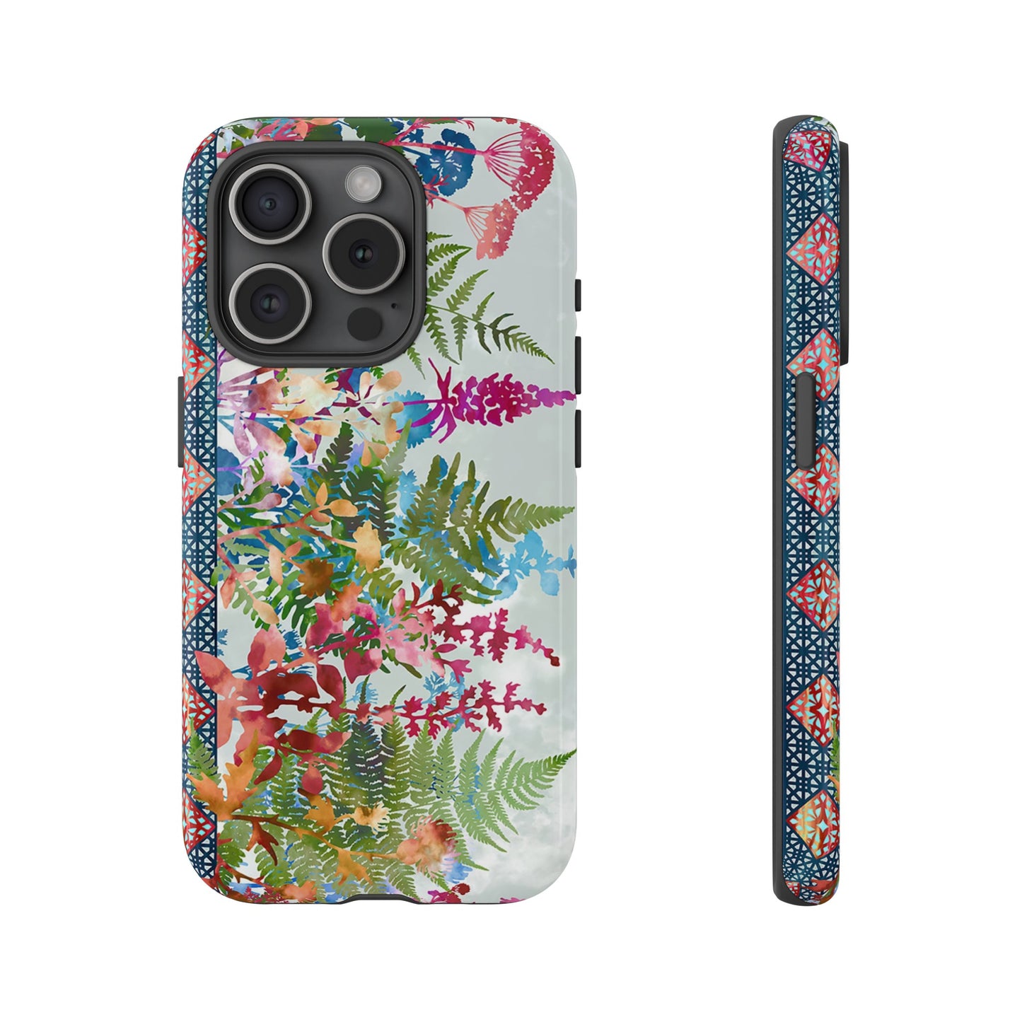 Apple I-Phone 15 (Series) Tough Case-Phone Case:  Haven [Lite Blue Border]
