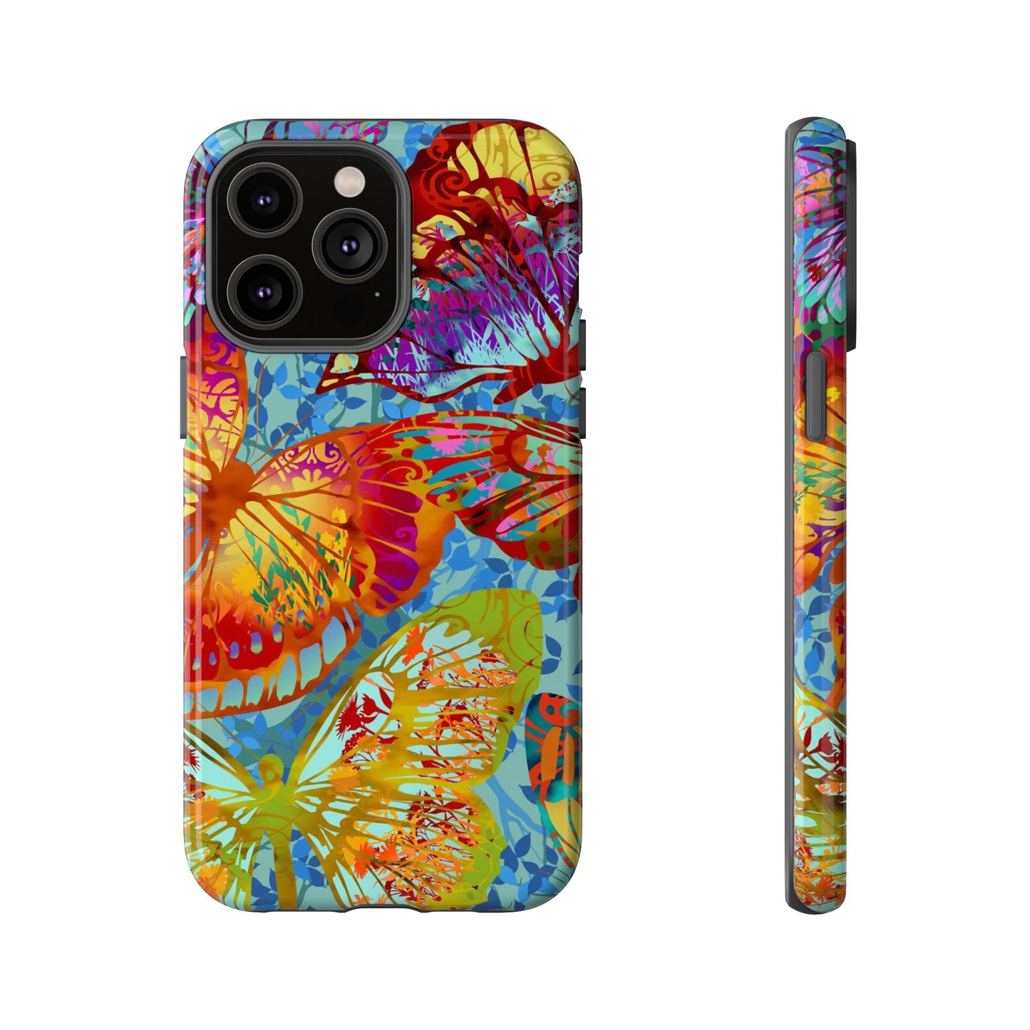 Apple I-Phone 14 (Series)-Tough Case-Phone Case:  Dreamscapes [Light Blue Butterflies]