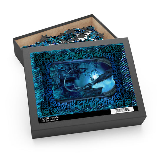 Jigsaw Puzzle (500 Pieces):  Dragons [Blue Panel]