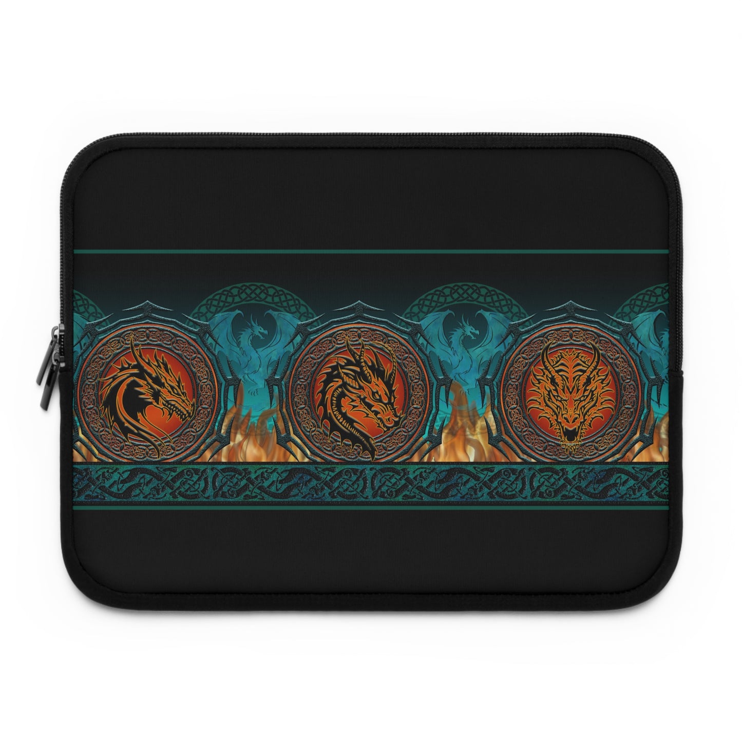Laptop Sleeve  (Multiple Sizes): Emerald Dragons [Dragon Border]