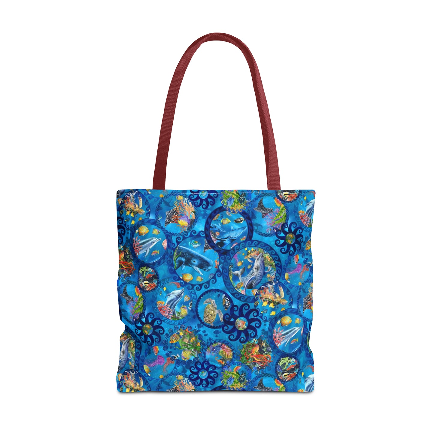 Tote Bag:  large-18x18;  "Calypso" [Sea Life Panel-Circles]