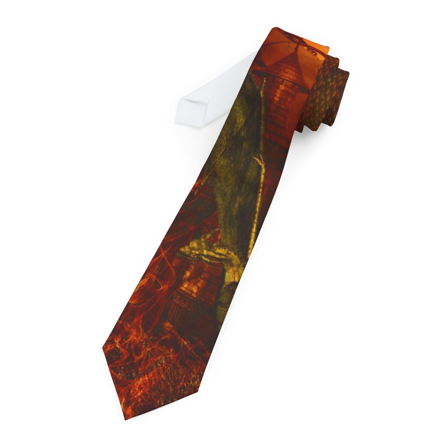 Men's Necktie:  Red Dragons-Panel
