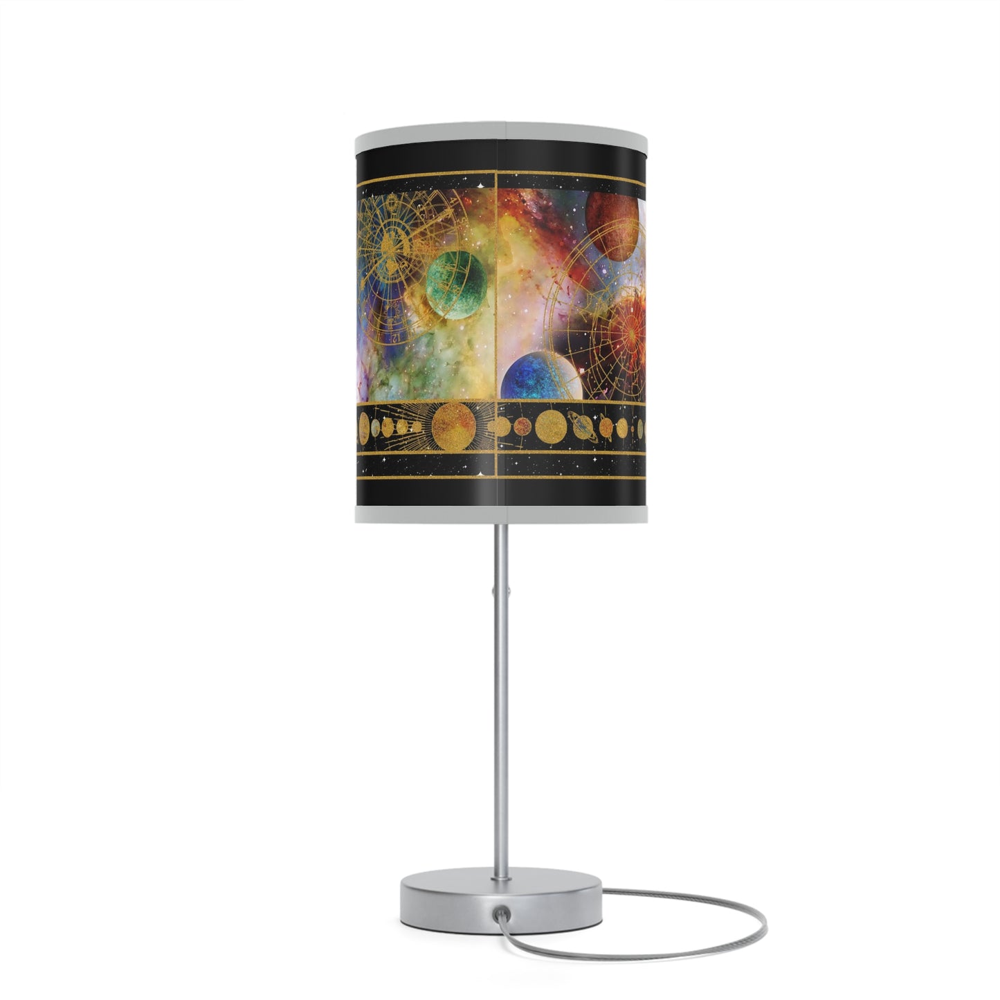 Table Lamp: Silver Base; "Cosmos"
