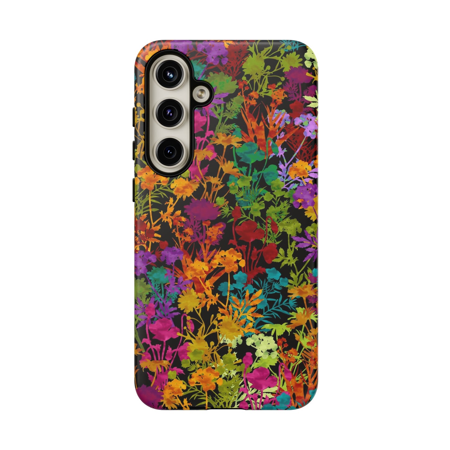 Samsung Galaxy Series Tough Case-Phone Case: Dreamscapes [Multi-Colored Flowers-Dark]