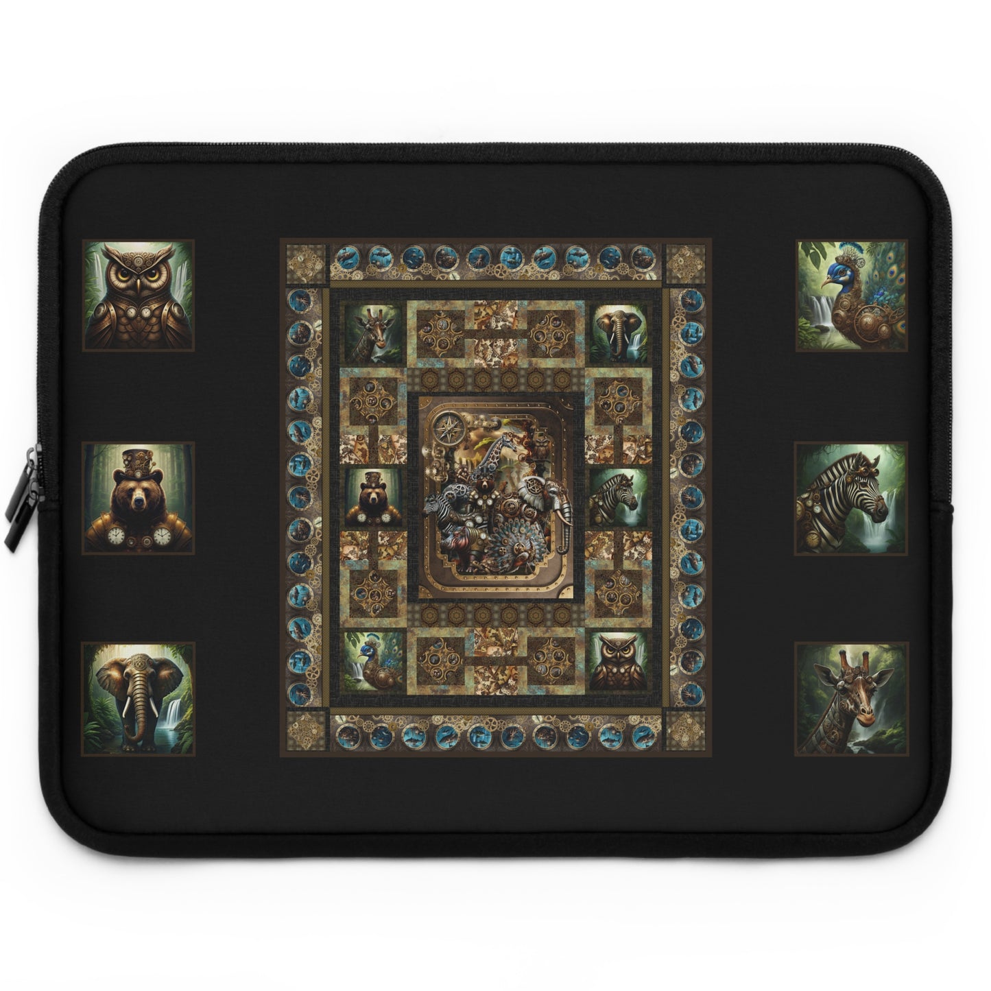Laptop Sleeve (Sizes: 13", 15", 17"):  Steampunk Menagerie [Animals-Plus]