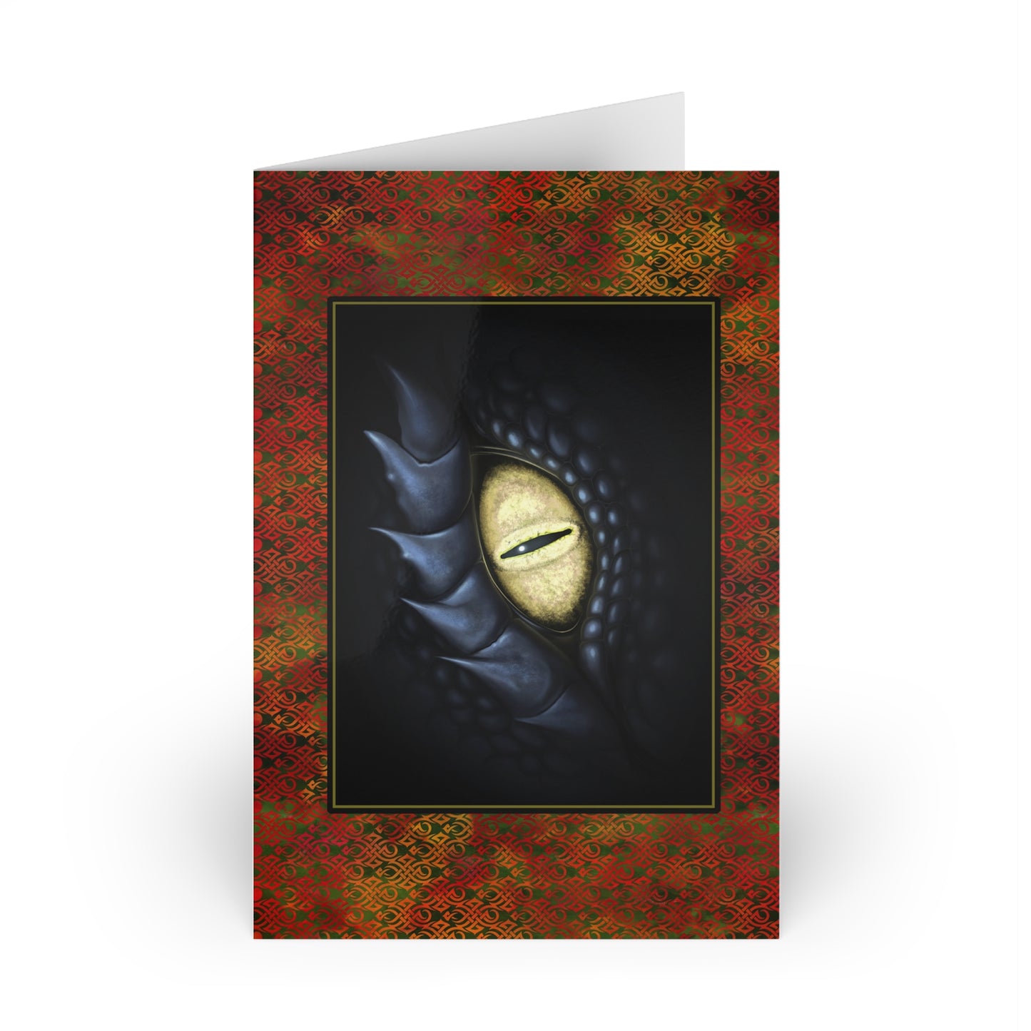 NOTE CARDS: DRAGONS [Black Eye-Red Flames]