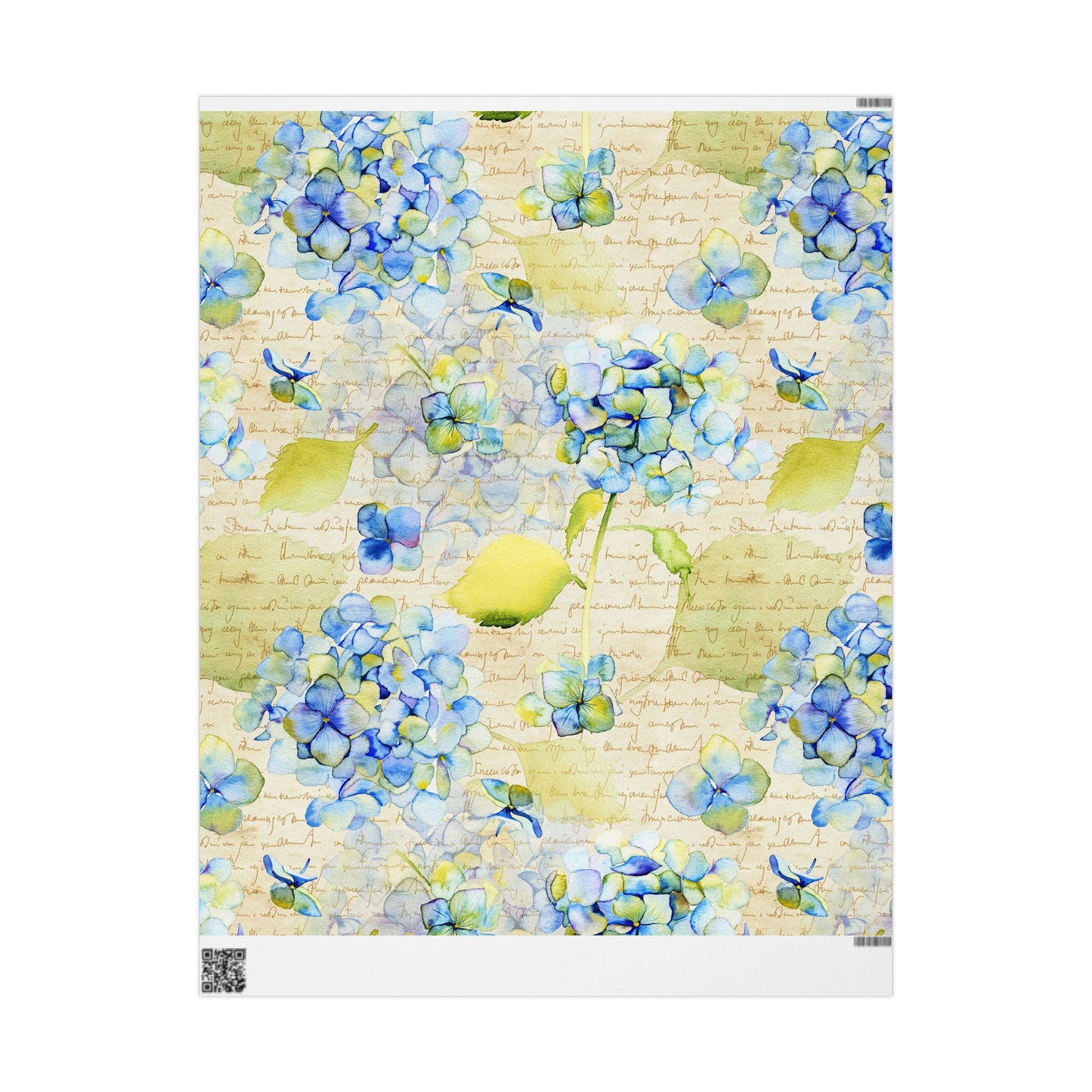 Wrapping Paper:  Leah [Flowers/Script]