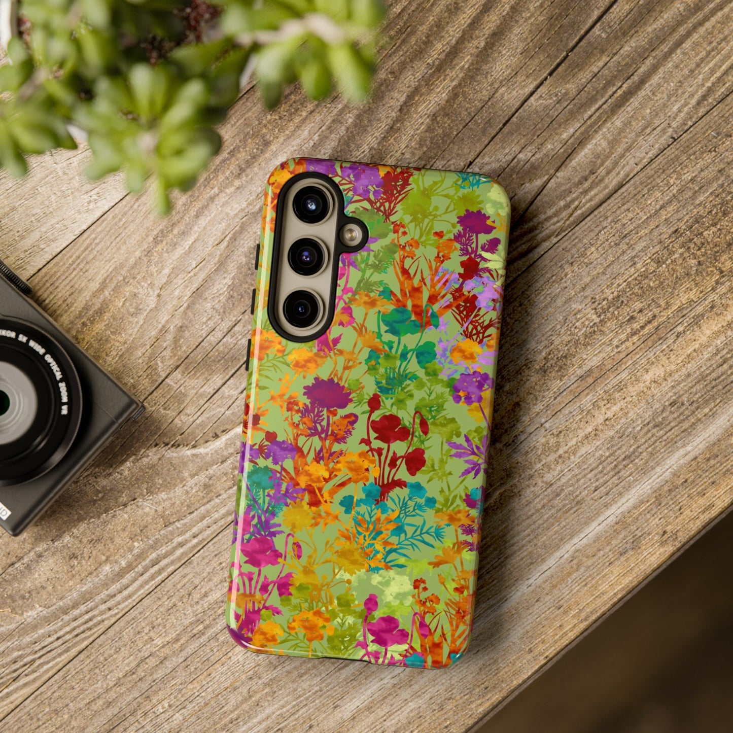 Samsung Galaxy Series Tough Case-Phone Case: Dreamscapes [Multi-Colored Flowers-Yellow]