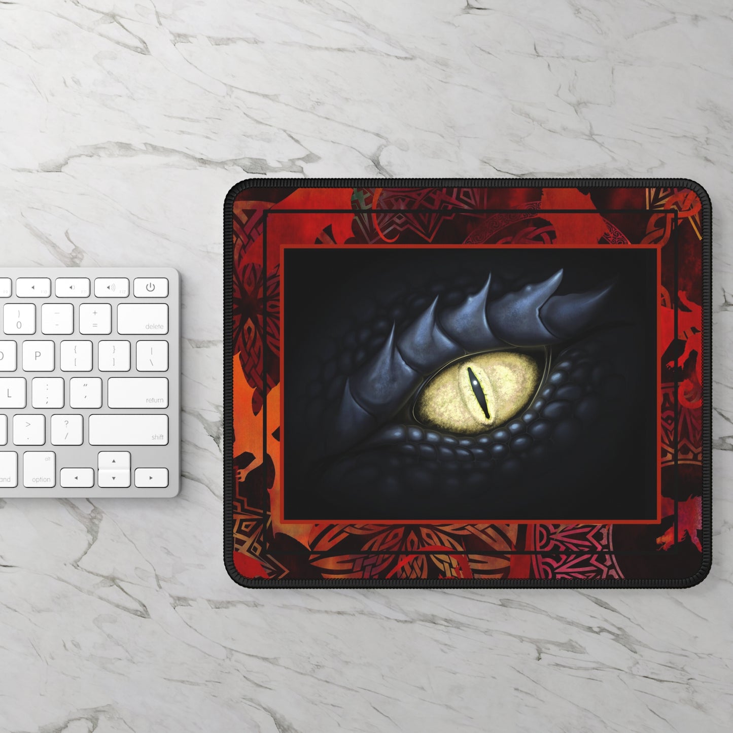 Mouse Pad-Gaming;  9x7 - "Dragons" [Red Tonal]