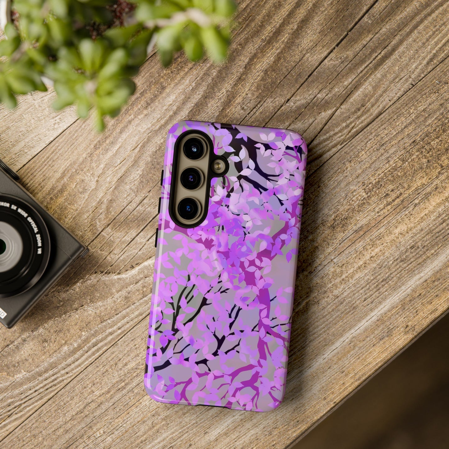 Samsung Galaxy Series Tough Case-Phone Case: Dreamscapes [Purple Leaves]
