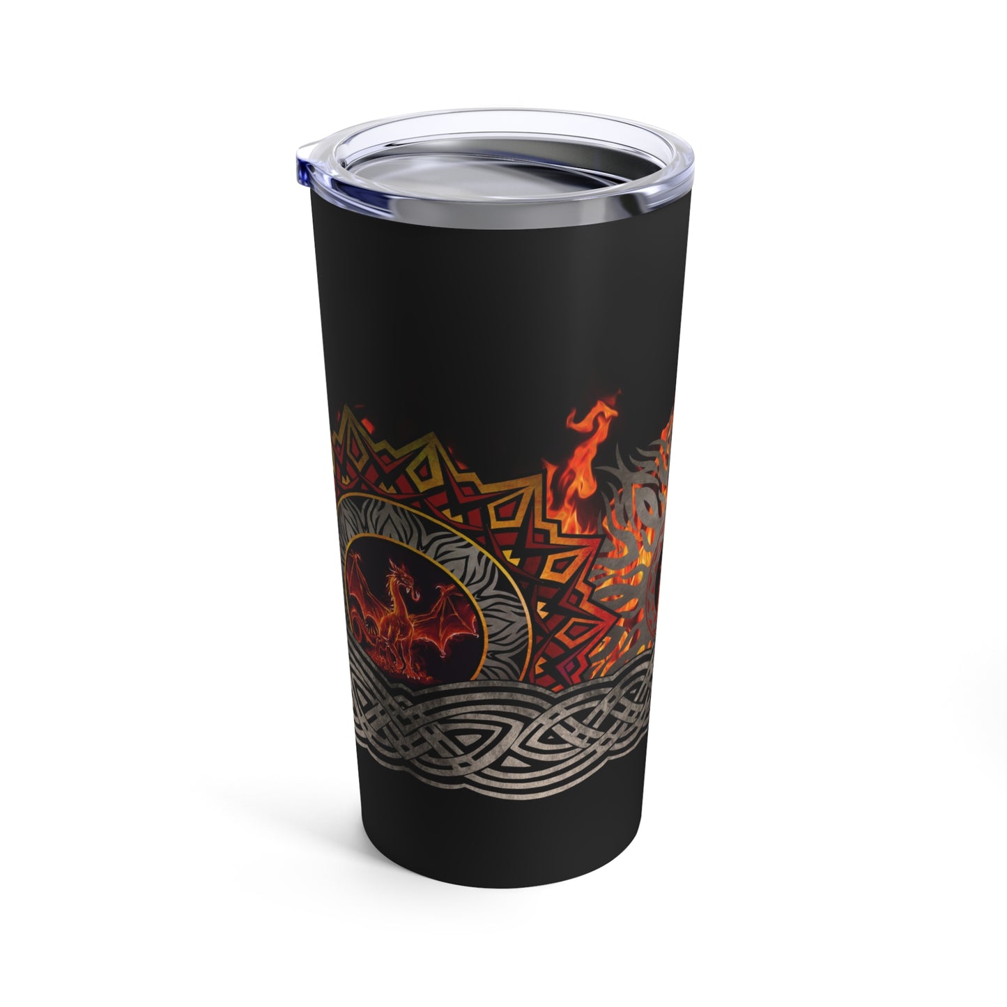 Thermal Tumbler:  20 oz:  Dragons-Red Border