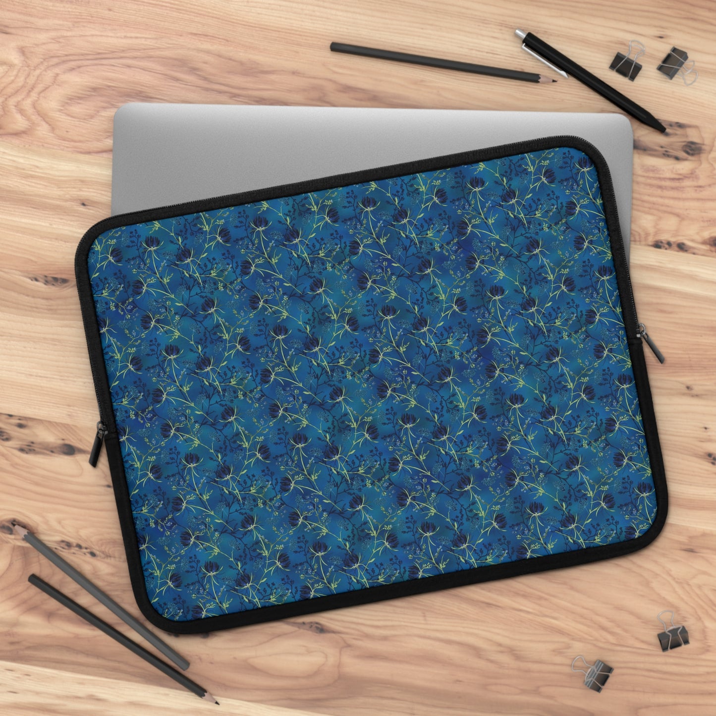 Laptop Sleeve:   [Blue Flowers]