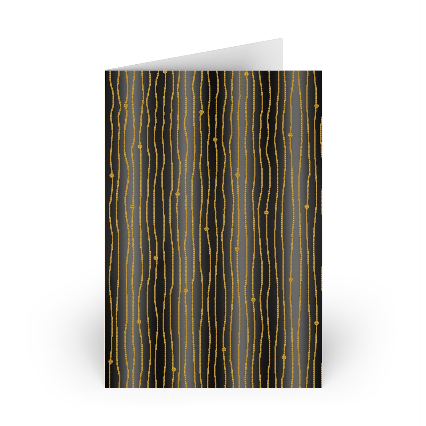 NOTE CARDS: CELSTIAL [STRIPES:  Black/Gold]