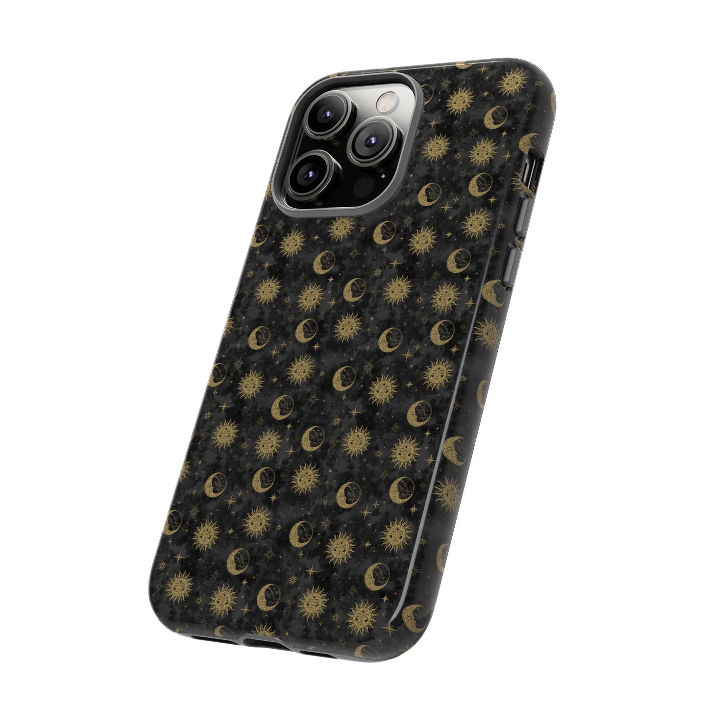 Apple I-Phone 14 (Series)-Tough Case-Phone Case: The Sun, The Moon, And The Stars [Gold Suns, Smiling Moons]
