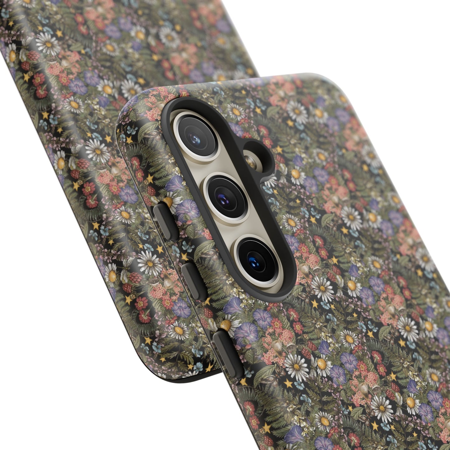 Samsung Galaxy Series Tough Case-Phone Case:  The Sun, The Moon, And The Stars [Celestial Flowers]