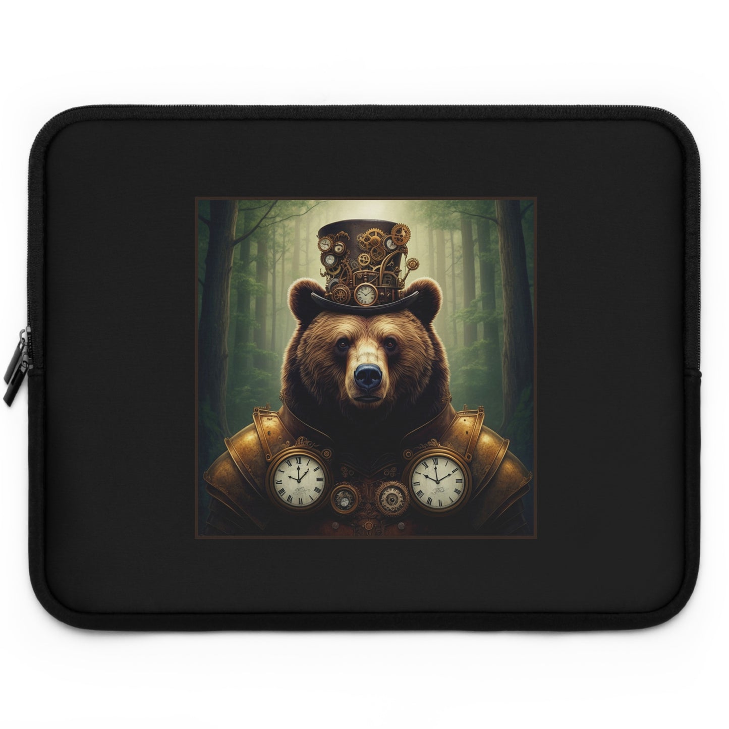 Laptop Sleeve (Sizes: 13", 15", 17"):  Steampunk Menagerie [Bear]