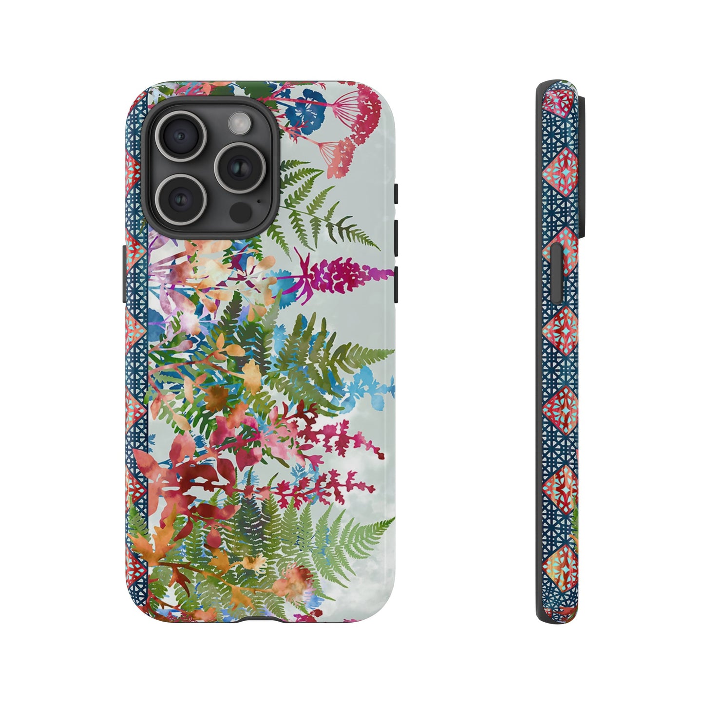 Apple I-Phone 15 (Series) Tough Case-Phone Case:  Haven [Lite Blue Border]