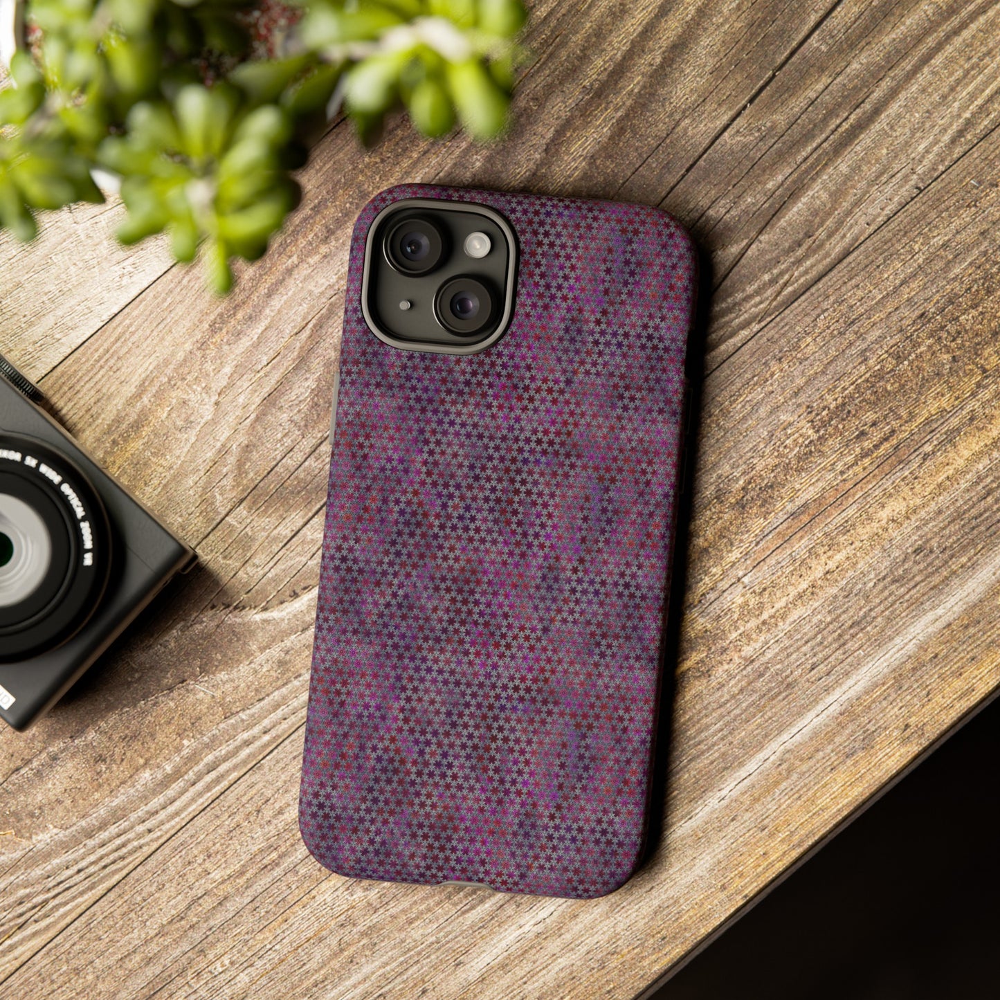 Apple I-Phone 15 (Series) Tough Case-Phone Case:  Sci-Fi [Purple Stars]