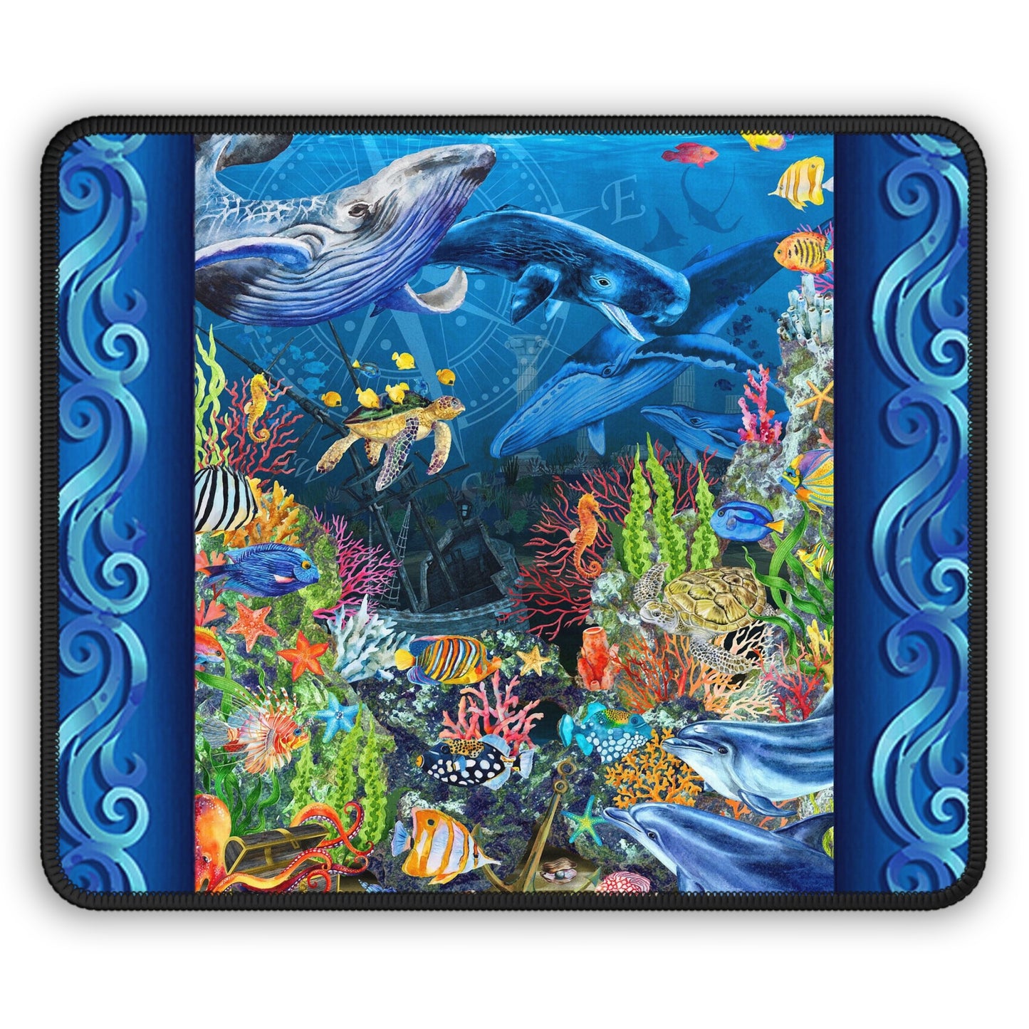 Mouse Pad-Gaming; 9x7 - "Calypso" [Sea Life Panel]