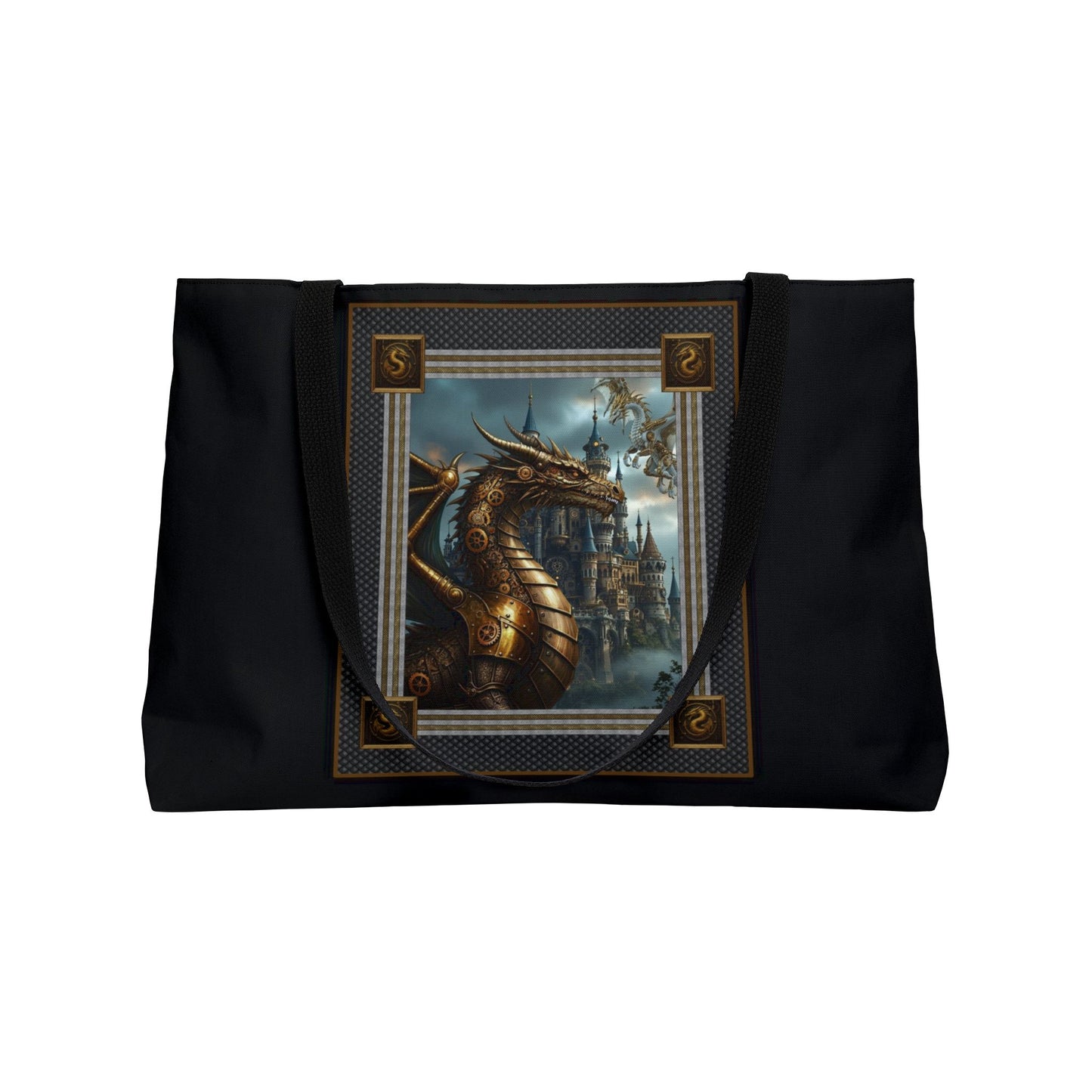 Weekender Tote Bag (Large):  Steampunk Dragons [Dragon Portrait]