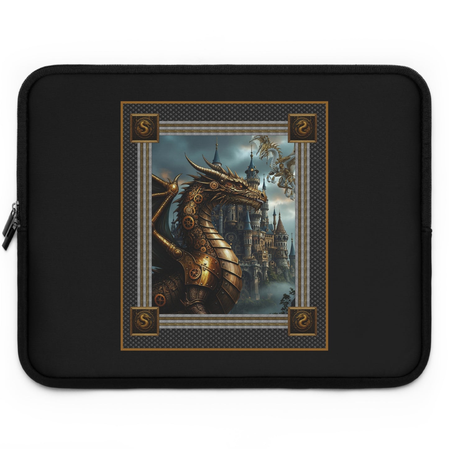 Laptop Sleeve (Sizes: &nbsp;13", 15", 17"):  Steampunk Dragons [Large Panel]