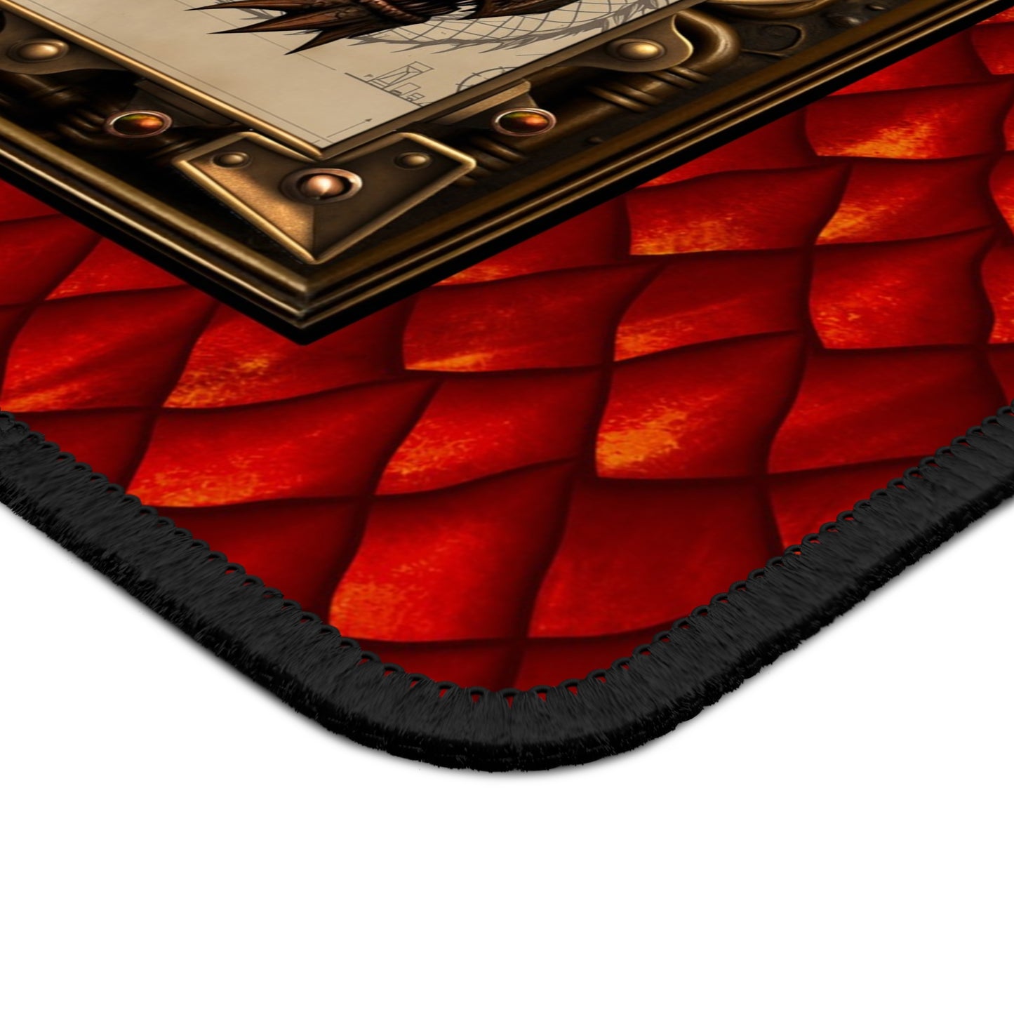 Mouse Pad-Gaming;  9x7:  Dragons [Steampunk Drageon/Red Scales]