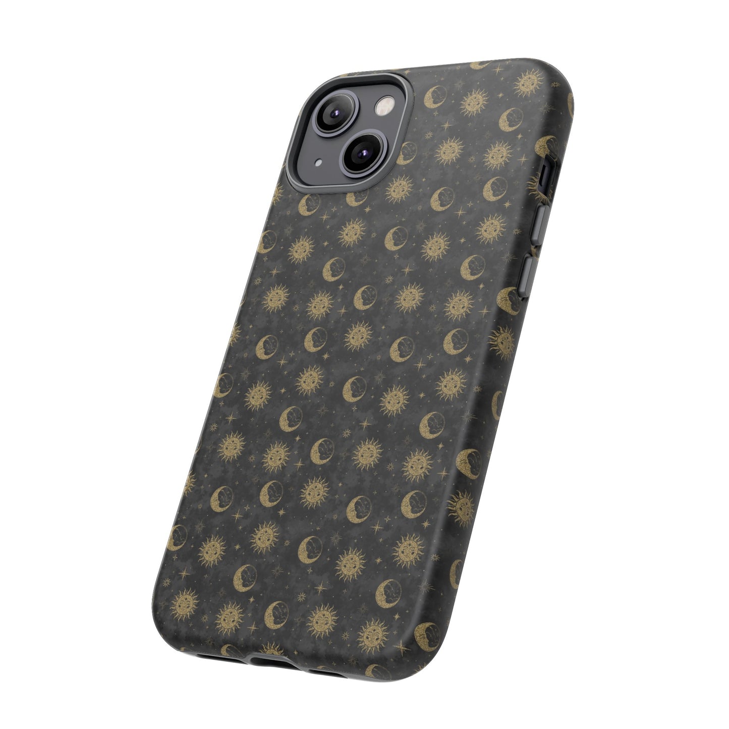 Apple I-Phone 14 (Series)-Tough Case-Phone Case: The Sun, The Moon, And The Stars [Gold Suns, Smiling Moons]