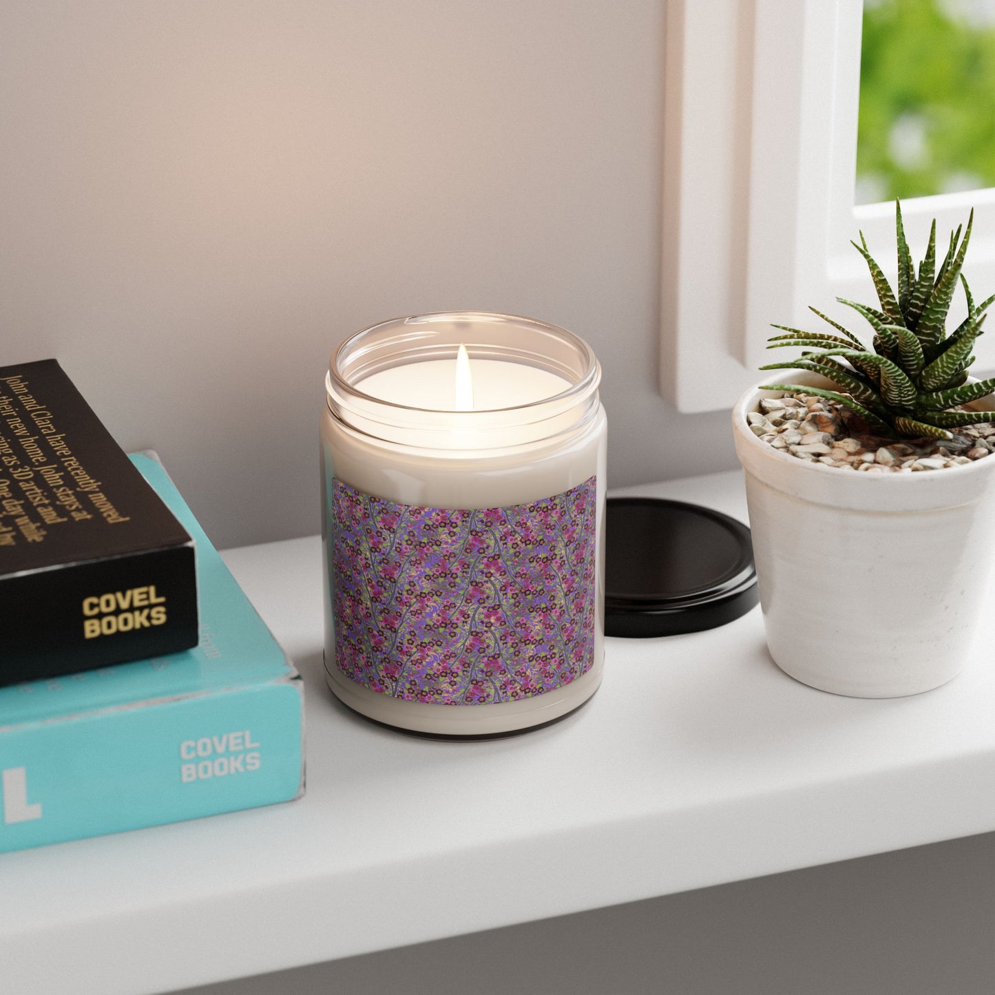 Scented Soy Candle:  Pastiche [Purple/Teal Tree Brach]