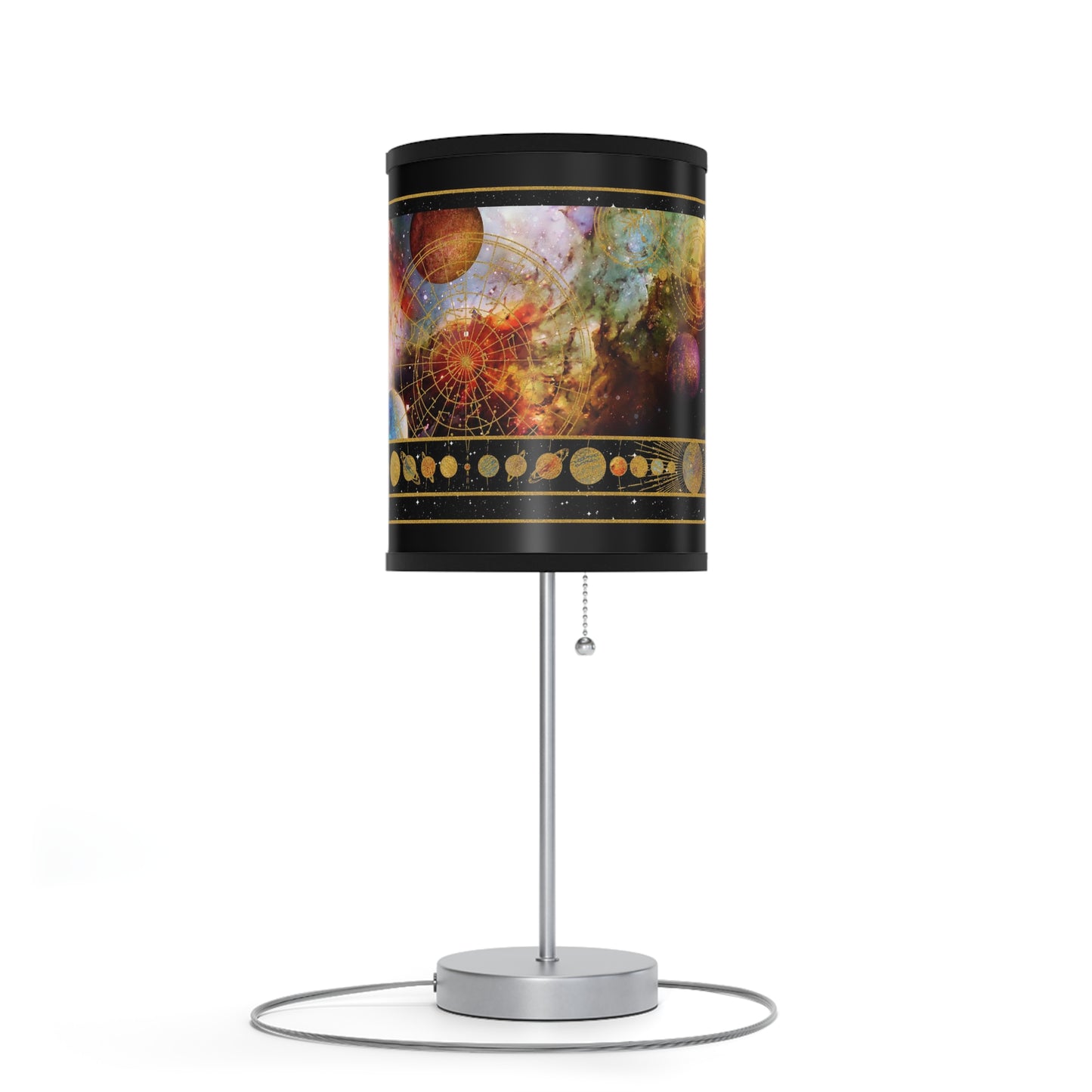 Table Lamp: Silver Base; "Cosmos"