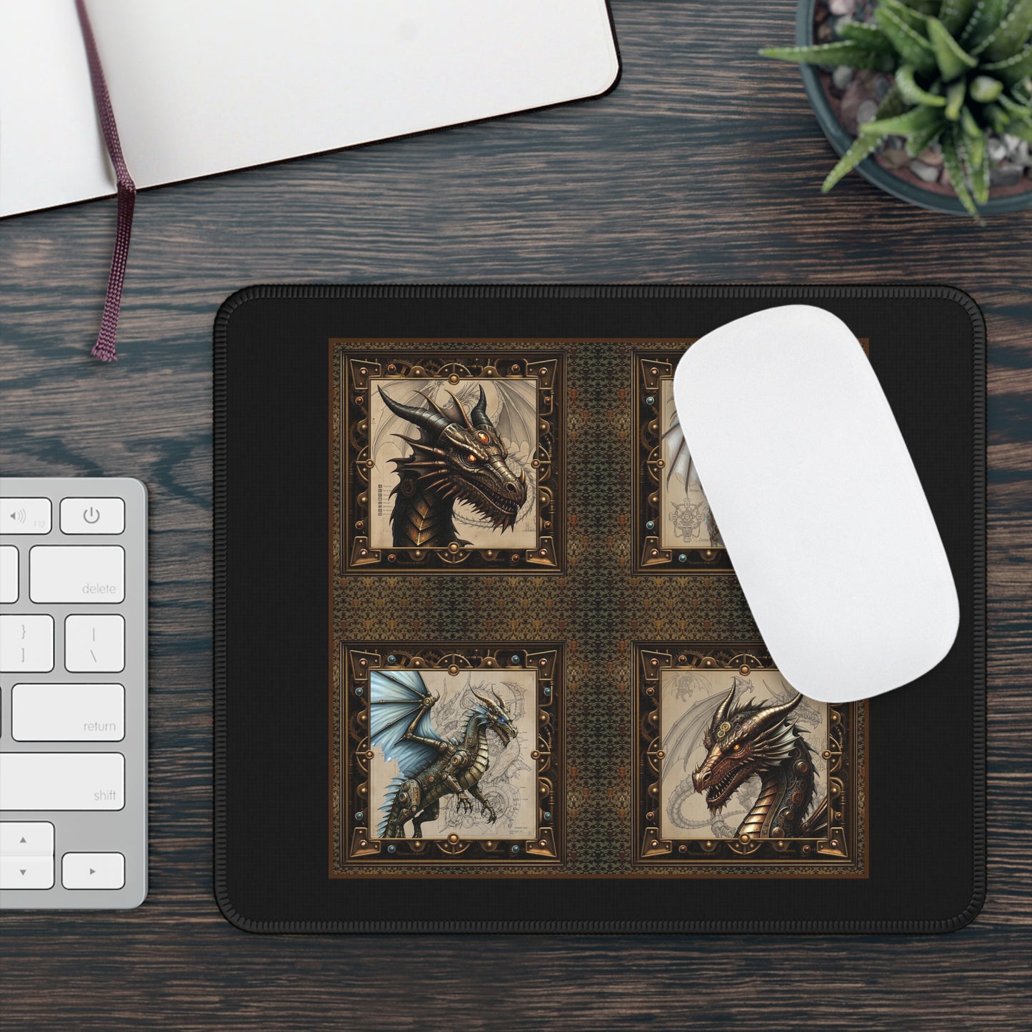 Mouse Pad-Gaming;  9x7:  Steampunk Dragon [Dagon-Profiles]