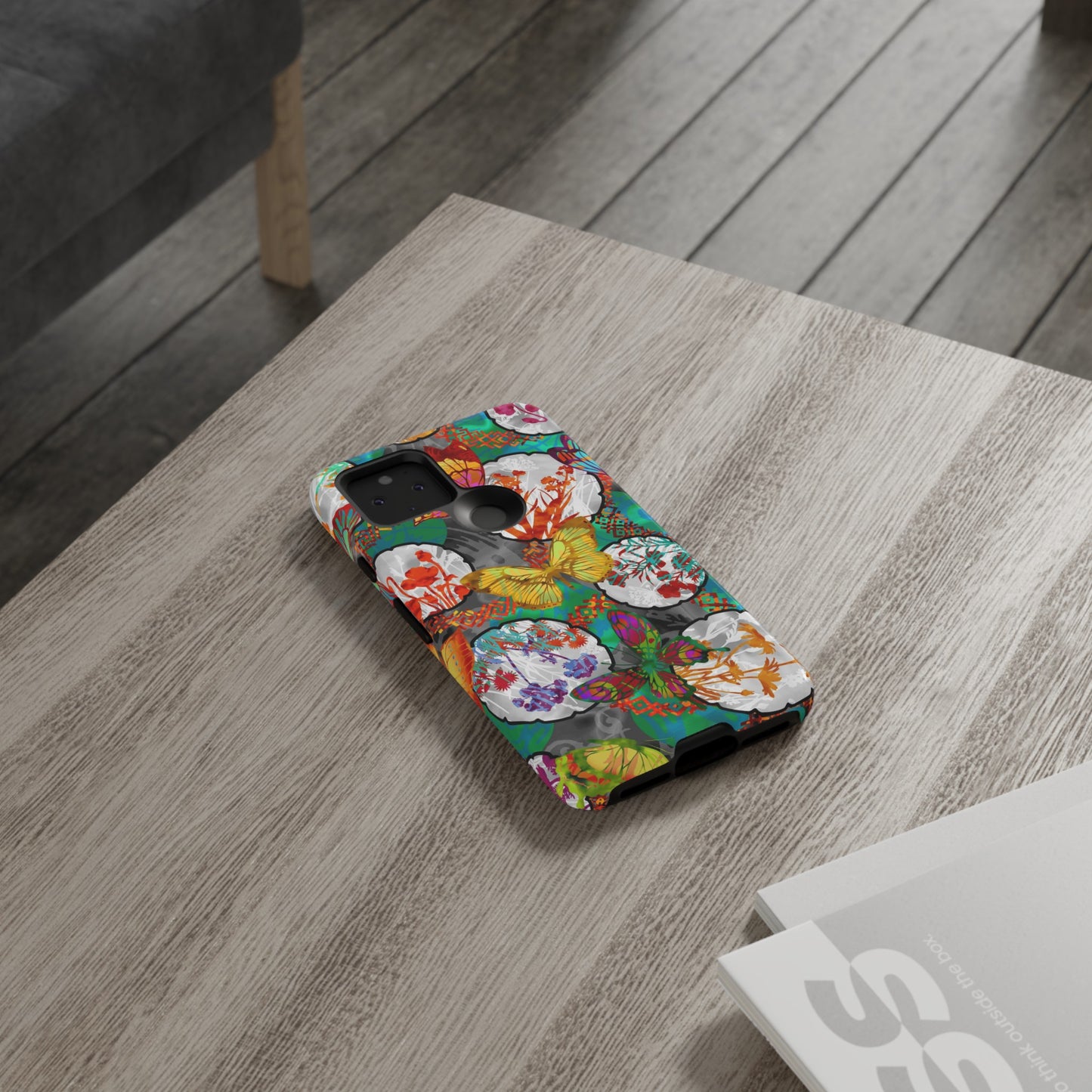 Android Google Pixel (Series) Tough Case-Phone Case:  Dreamscapes [Green Butterflies]