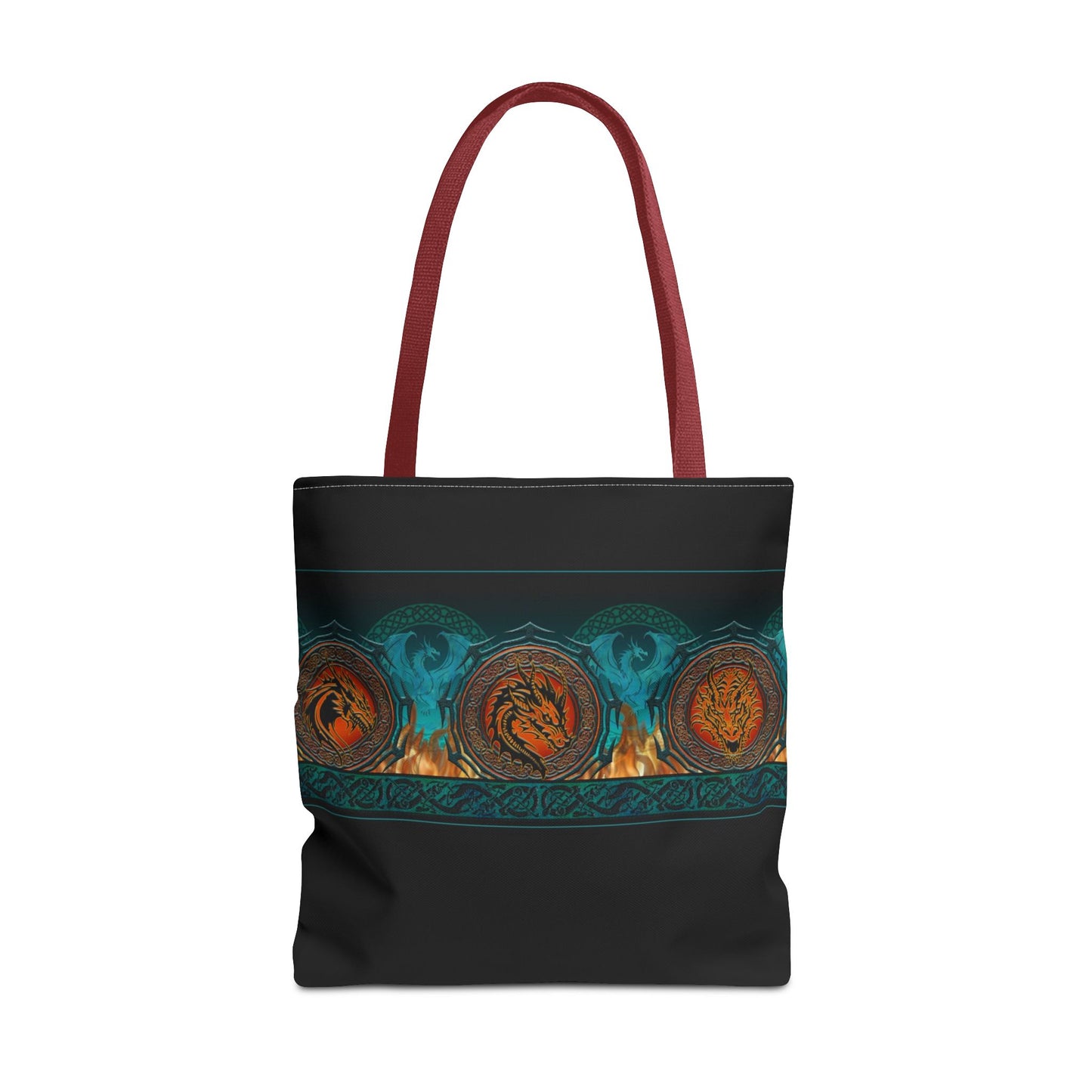 Tote Bag: Large-18x18; Emerald Dragons [Dragon Border]
