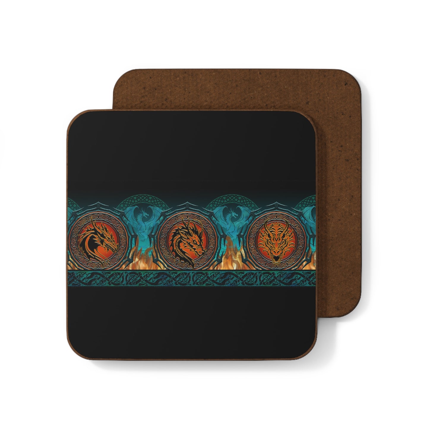 Fantasy Dragon Hardboard Coaster Set - Unique Drink Coaster for Home Decor